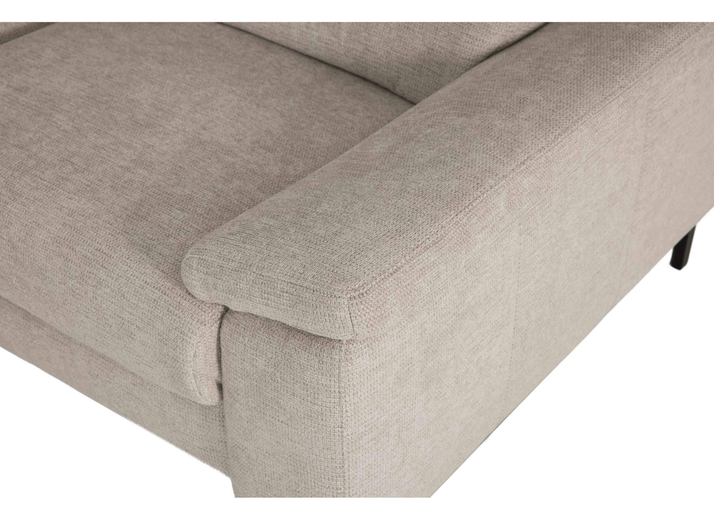 Detail - Canapé d'angle Poppy 181x317x249cm - tissu - beige avec fonction relax et lit