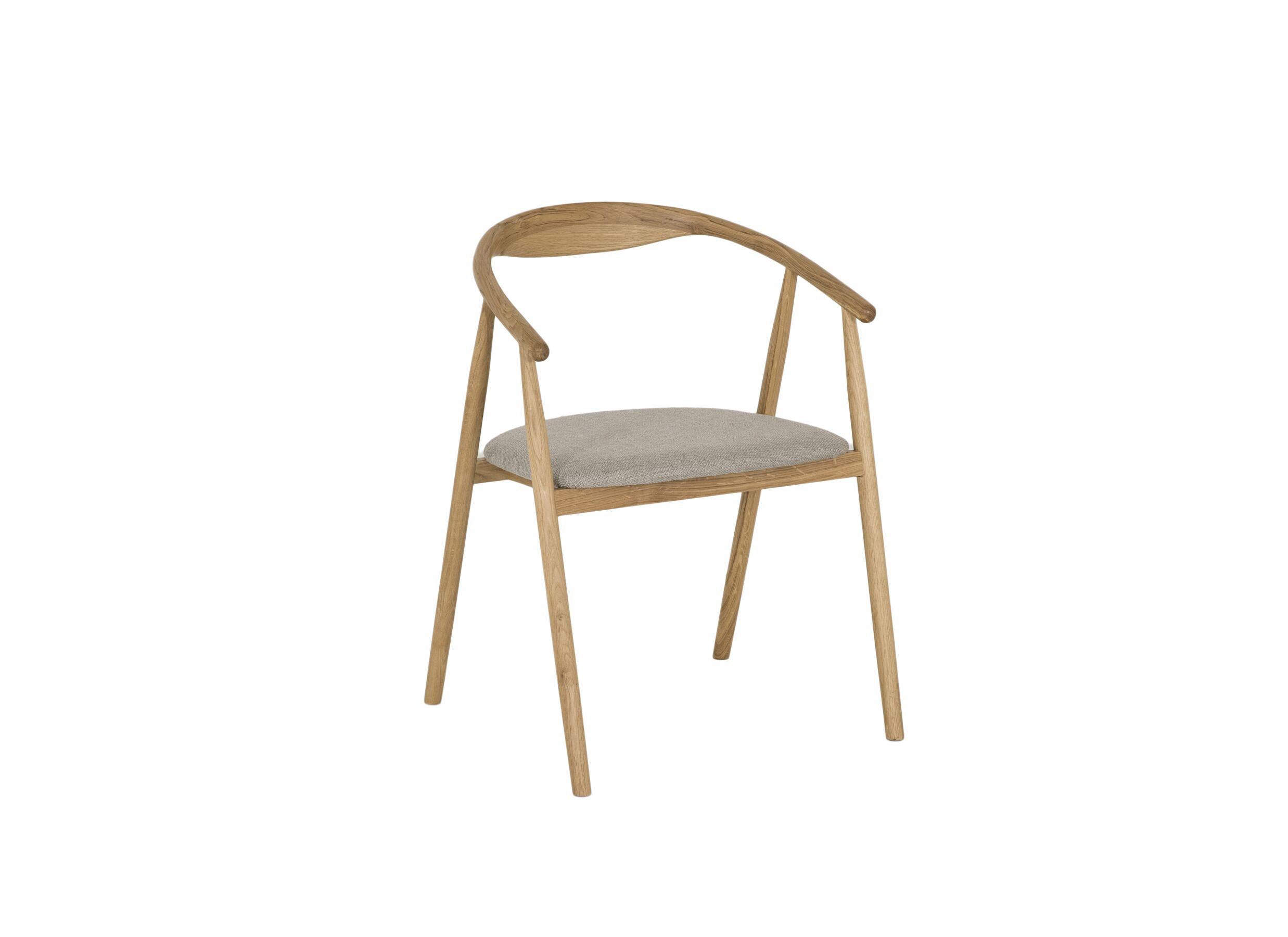 Stoel Baradine 56x55x78cm - eik massief - naturel/lichtgrijs - Chaise Baradine 56x55x78cm - chêne massif - naturel/gris clair