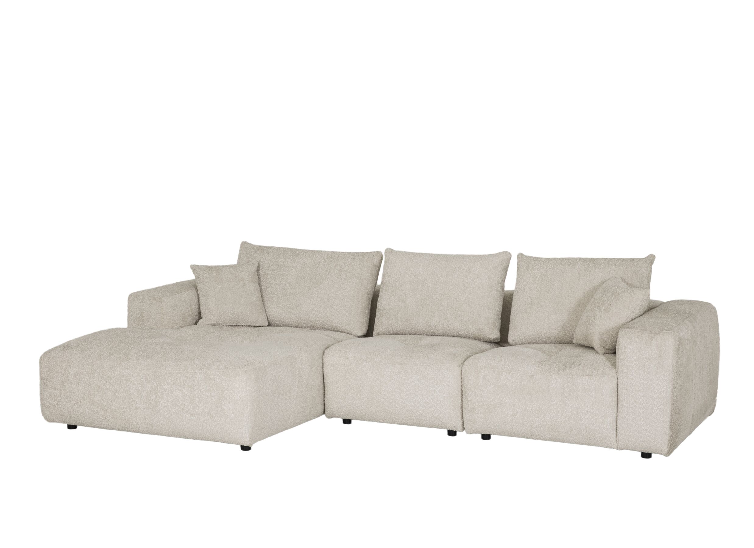 Plus Important - Canapé d'angle Luno 312x185cm - tissu - beige