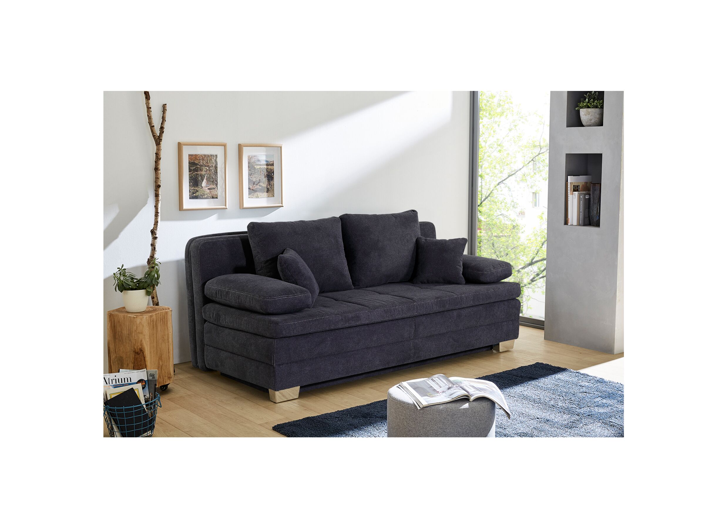 Zetelbed Lindau 2 persoons stof donker blauw