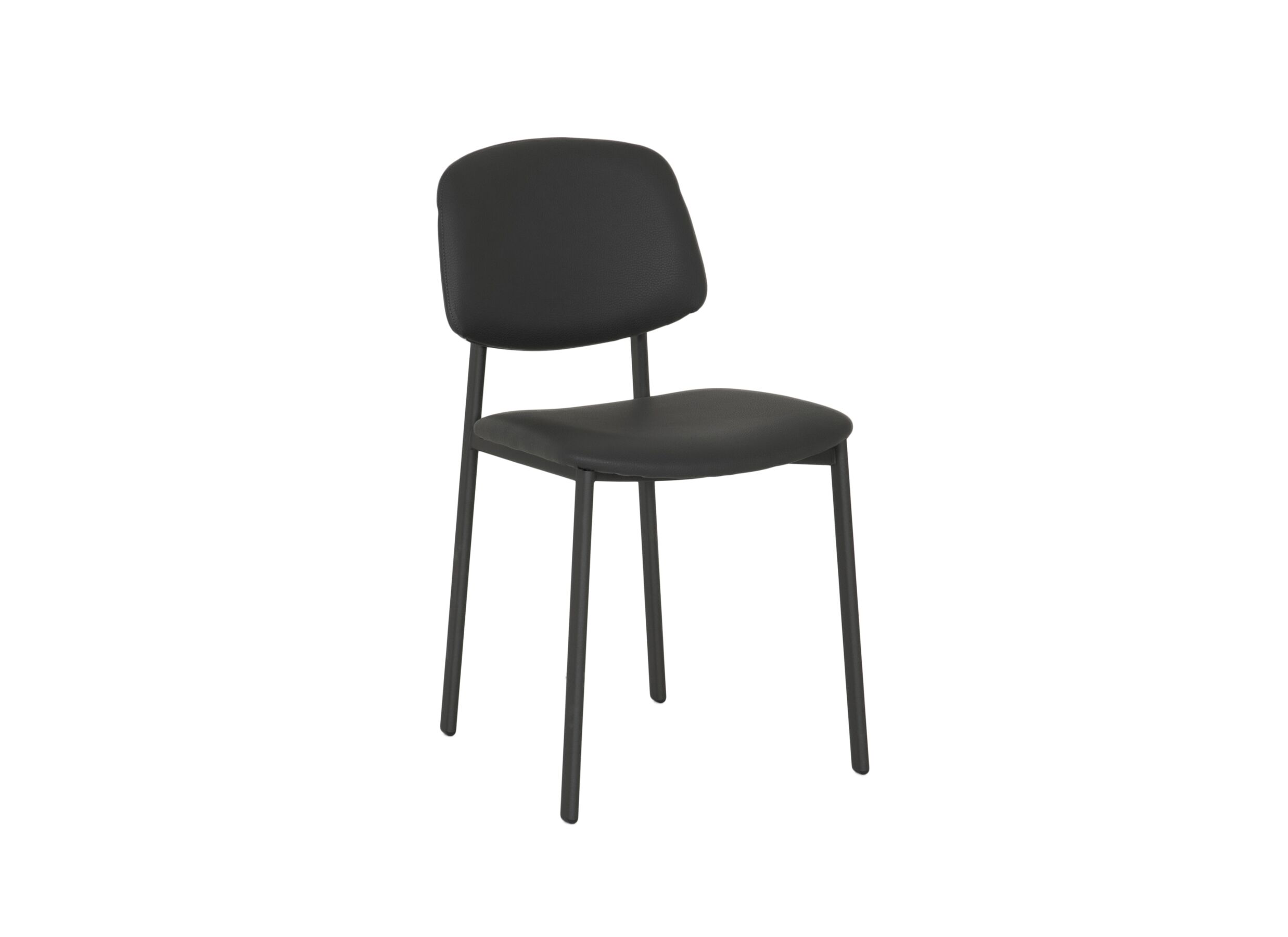 Chaise Lugano similicuir anthracite - Chaise Lugano 46,5x55x81,5cm - acier/similicuir -anthracite