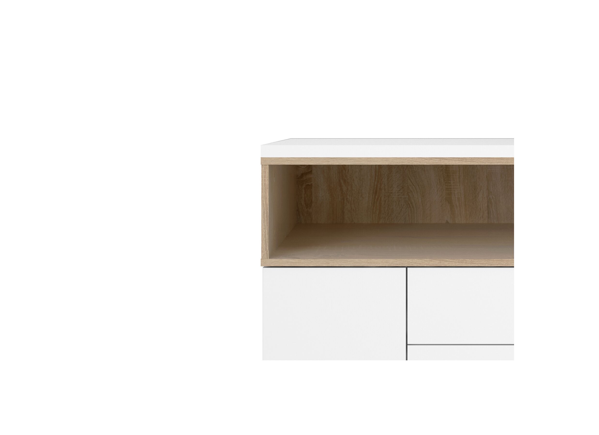 Dressoir Roomers 176cm - spaanplaat - witte eik
