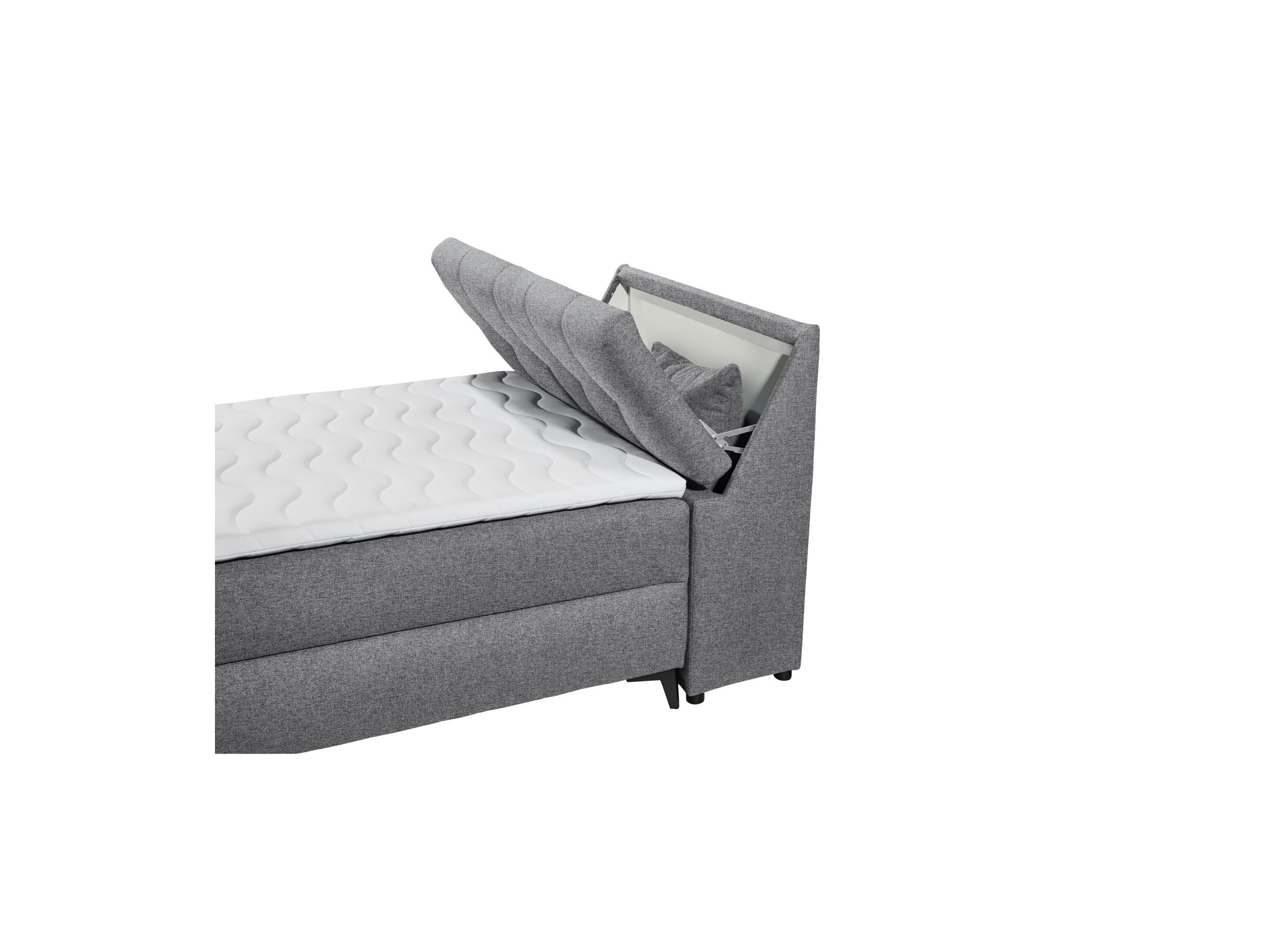 Detailfoto - Bedbox Atlantis 120x200cm met opbergruimte stof donkergrijs