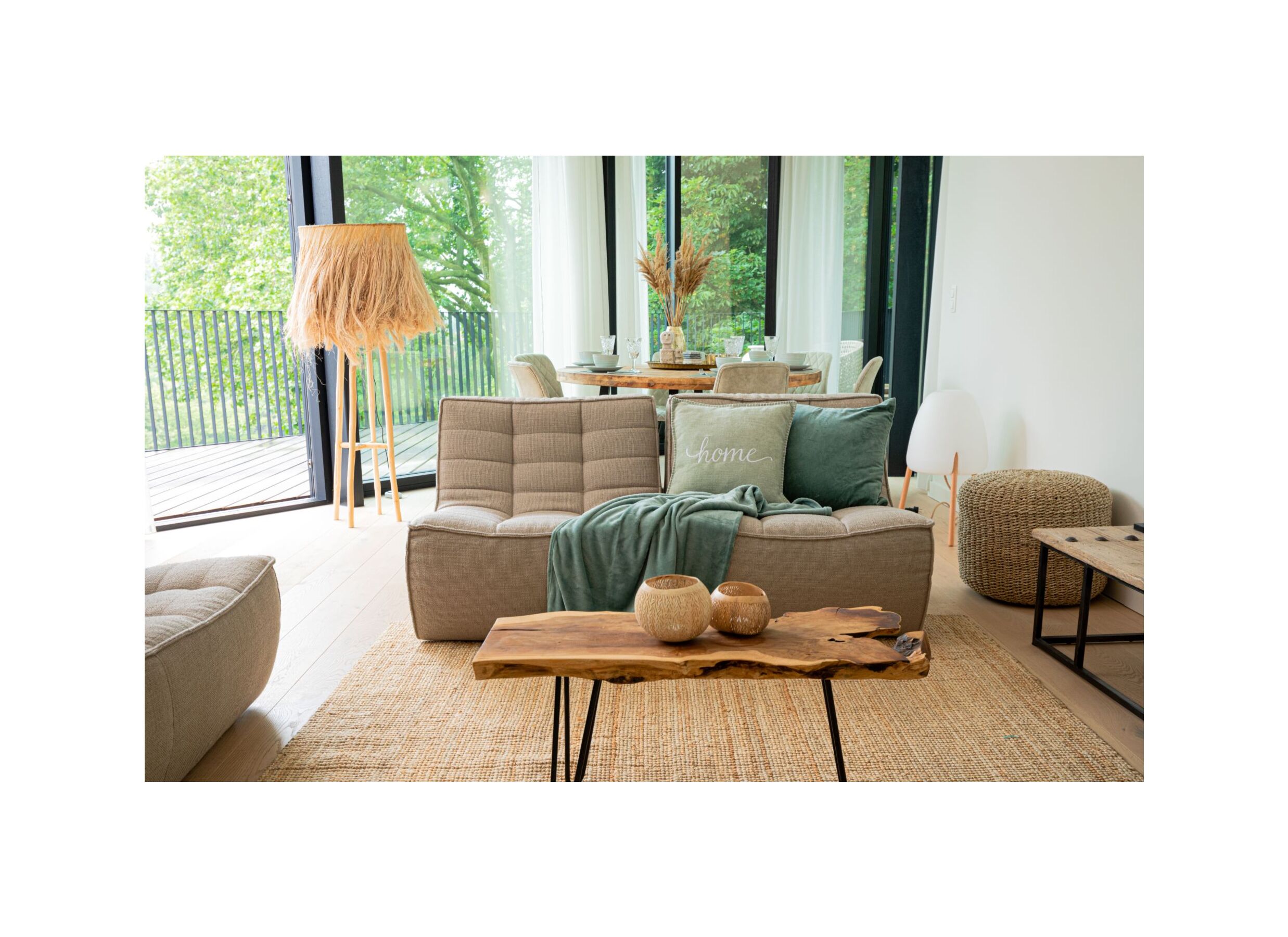 Foto ambiance - Coussin Damian Home 45x45cm - tissu - sage green