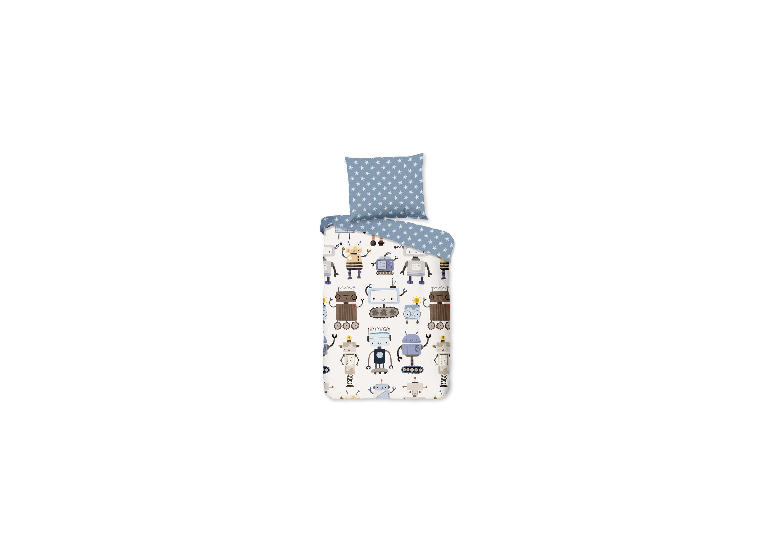 Plus Important - Housse de couette Robot 140x220cm - coton - multicolore