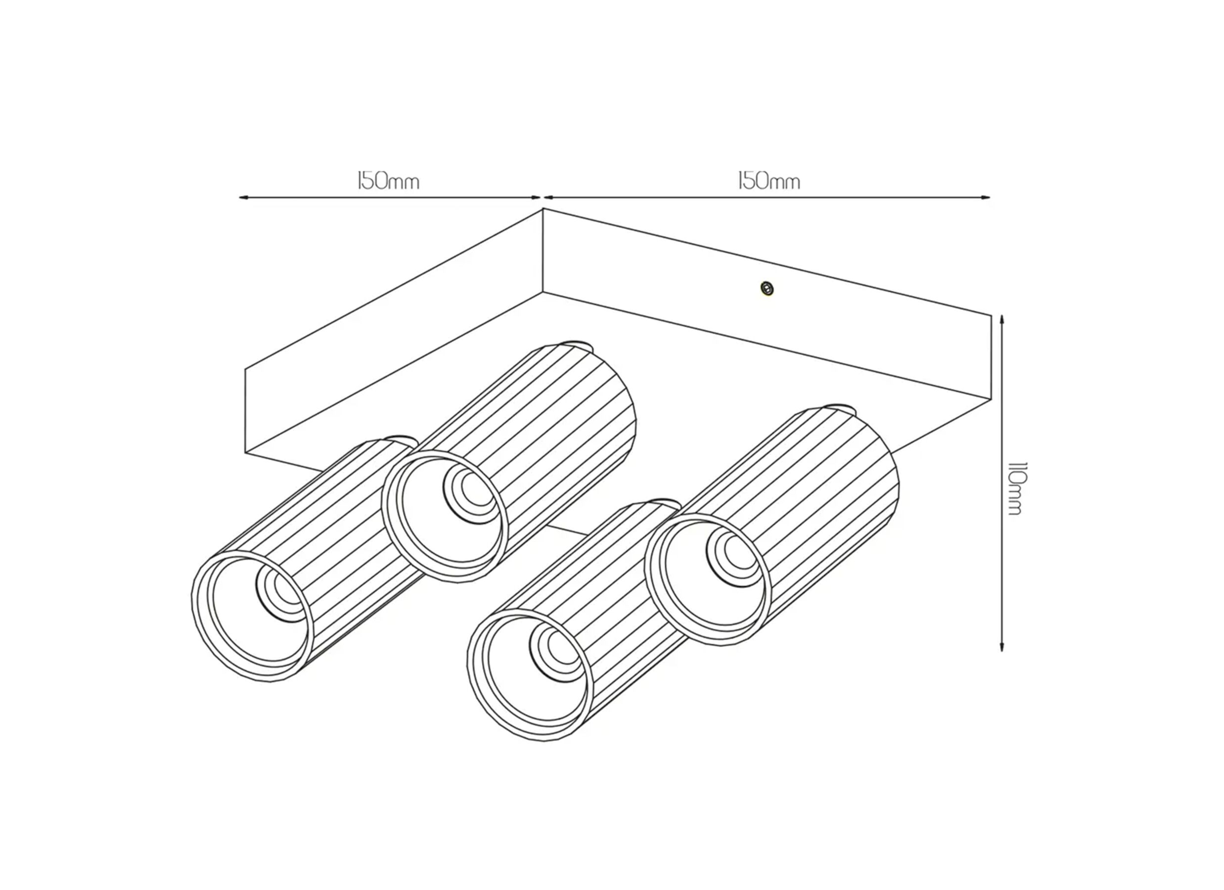 Spot 4xGU4 - aluminium - blanc