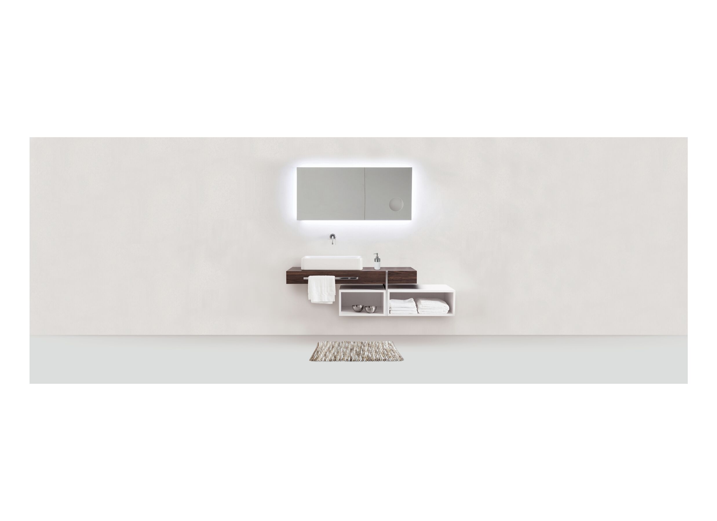 Foto ambiance - Tapis de bain Urdu 60x90cm taupe