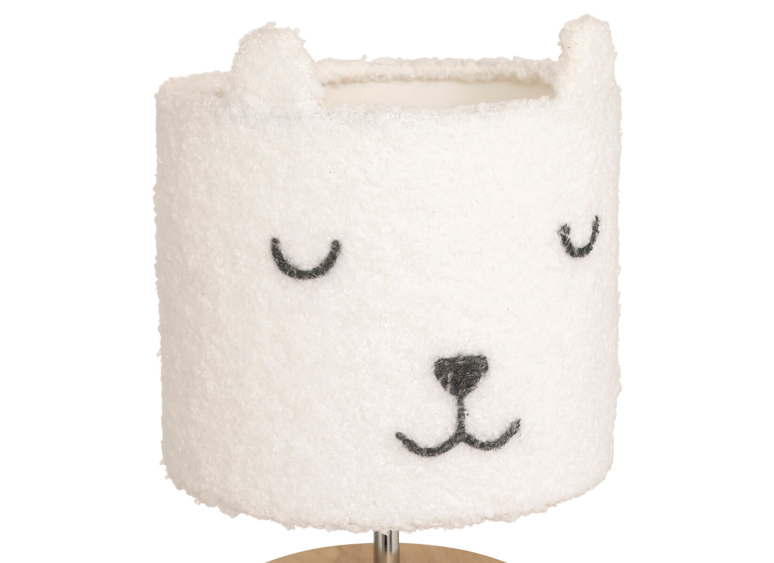 Detailfoto - Tafellamp Kids Toxey Ø15xH23cm - bouclé - wit