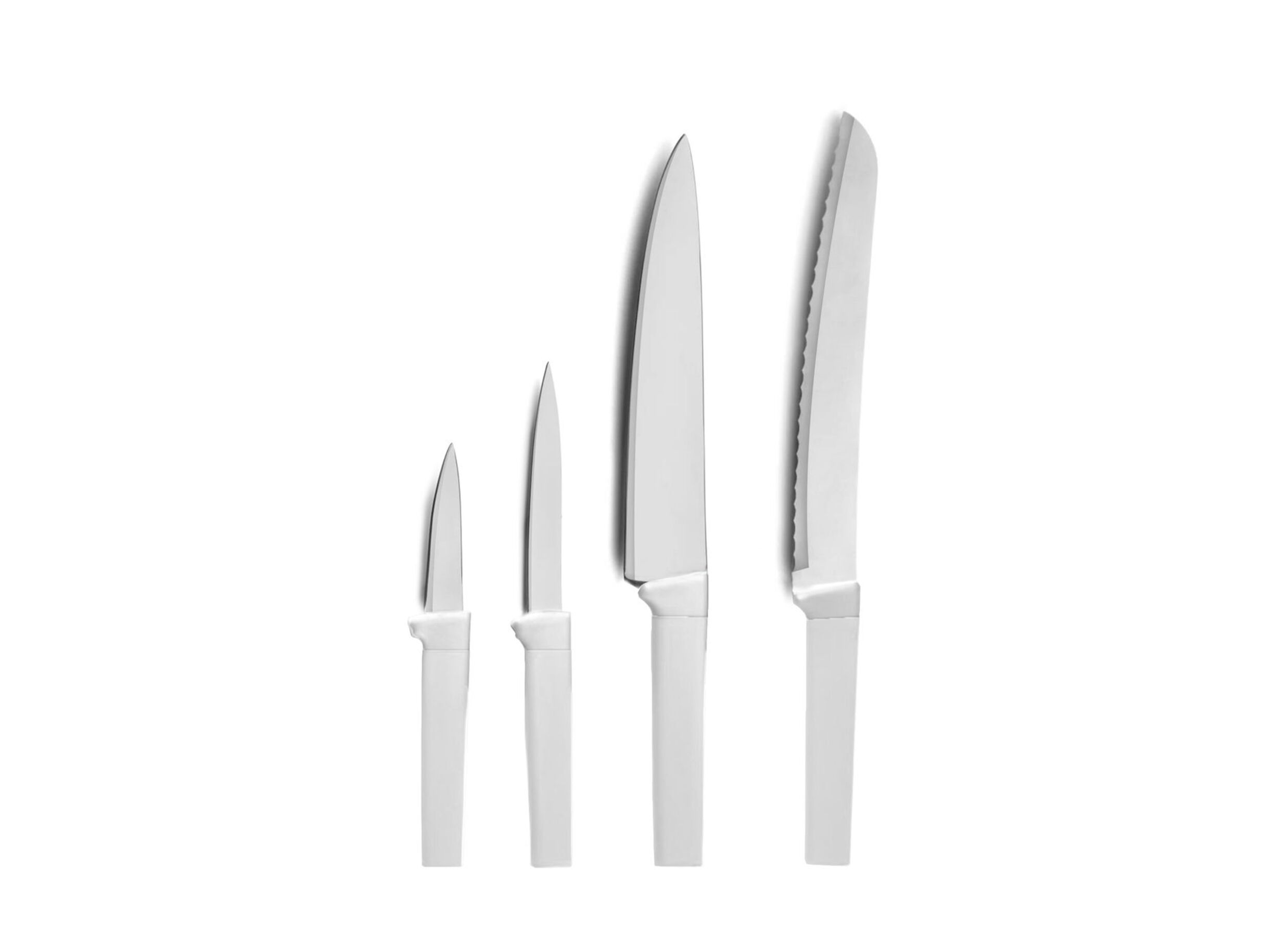 Plus Important - Set de couteaux lot de 4 - acier inoxydable & plastique - blanc