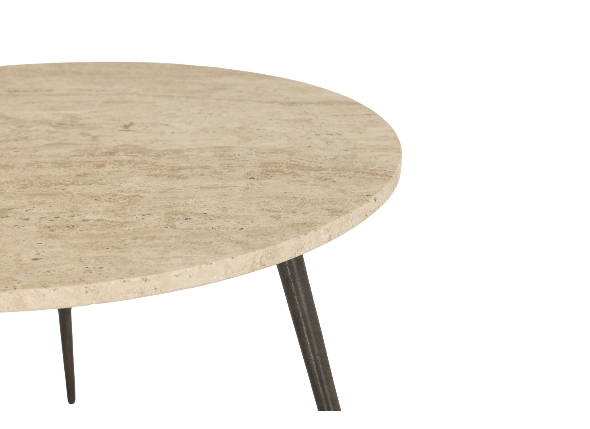 Detail - Table basse Tsori Ø59x41cm - travertin - beige
