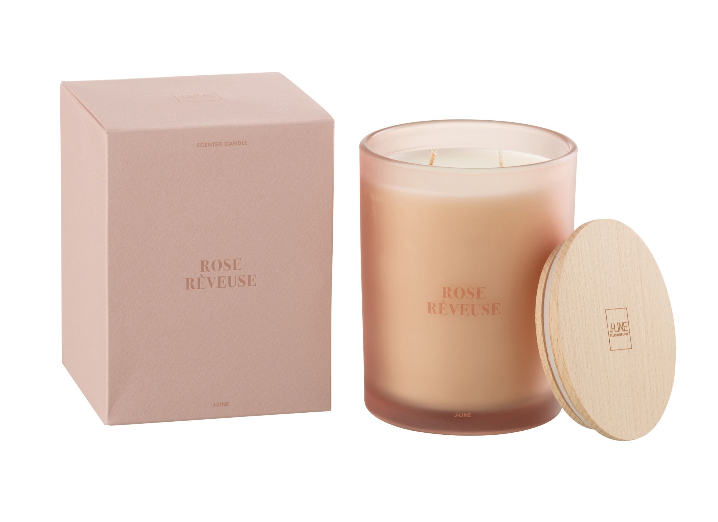 Plus Important - Bougie parfumée Rose Reveuse Ø10,5x14cm - verre/paraffine - rose
