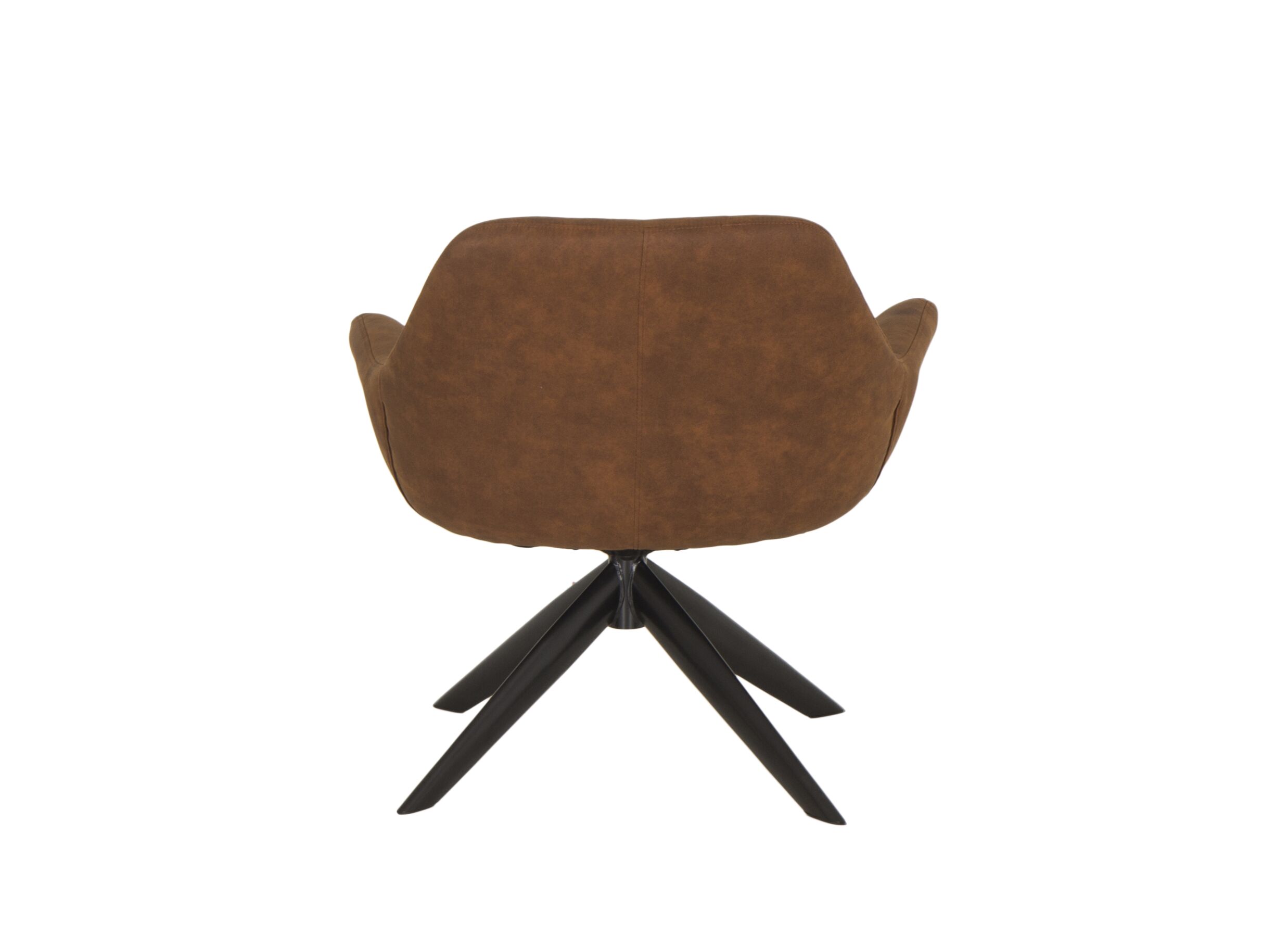 Fauteuil pivotant Catalano 80x75x78cm - tissu - cognac