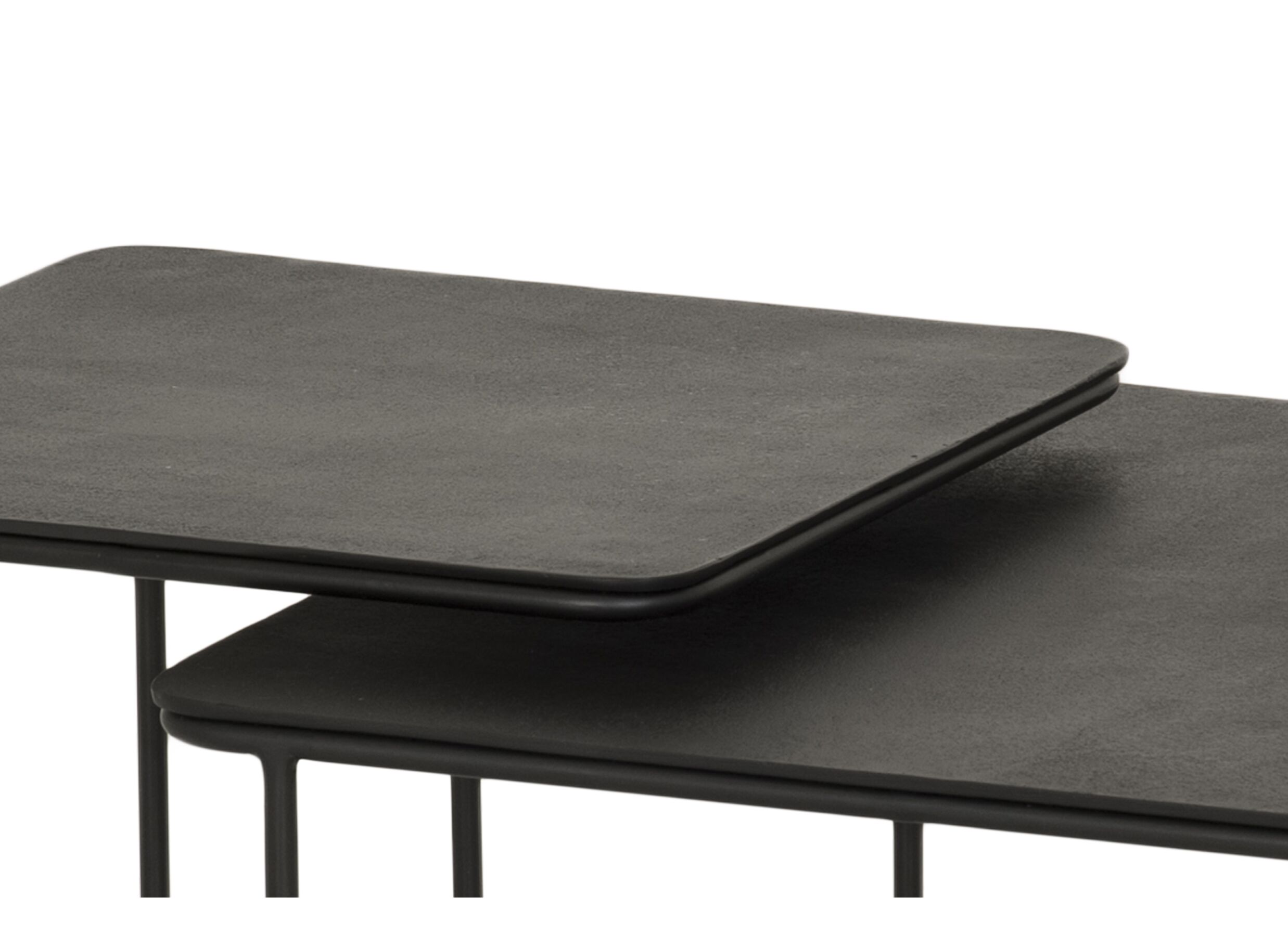 Salontafel Century Ø62/Ø46cm - metaal - zwart set van 2