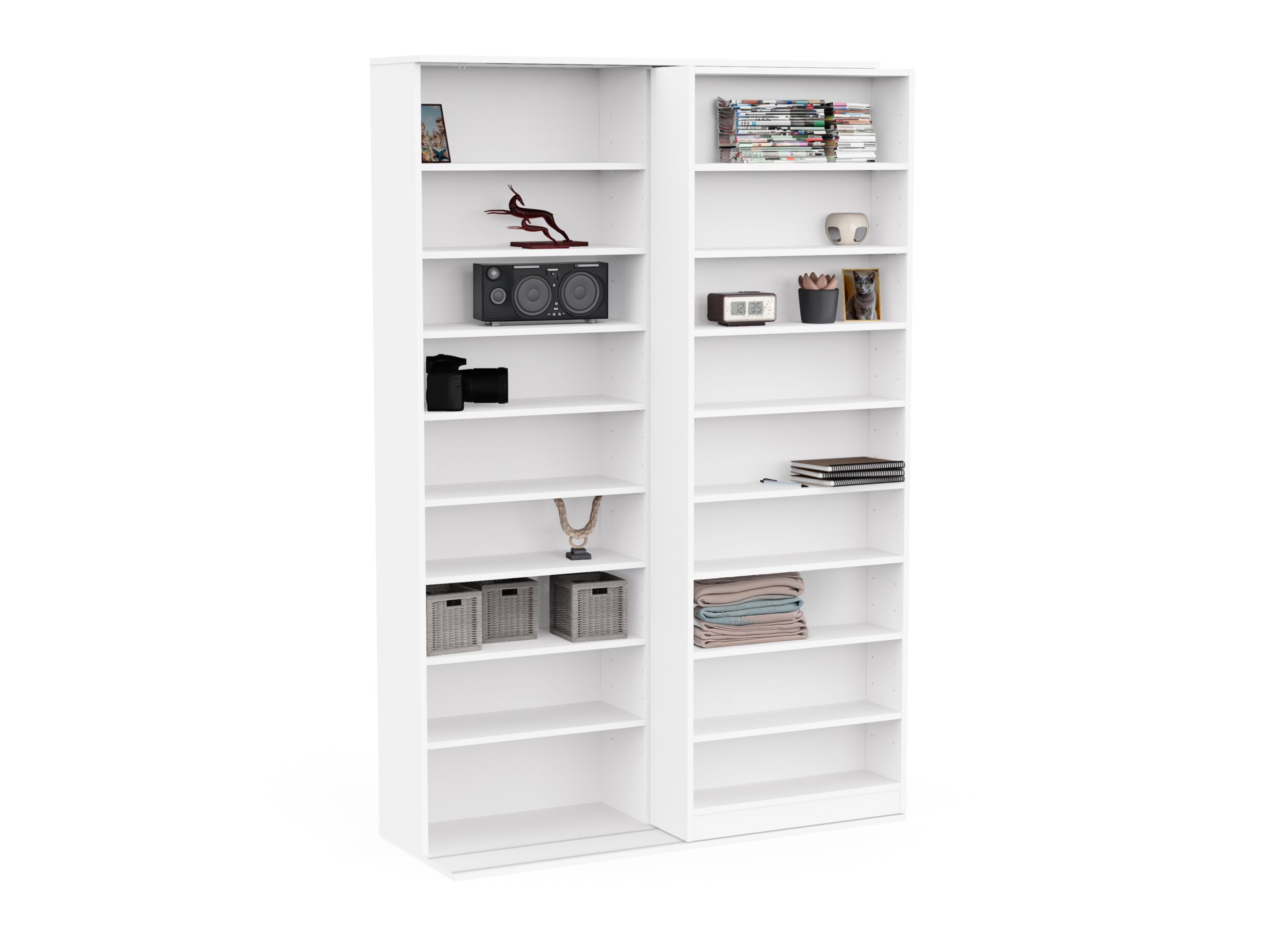 Overzichtsfoto - Boekenrek Bento 117x44x179cm - decor - wit