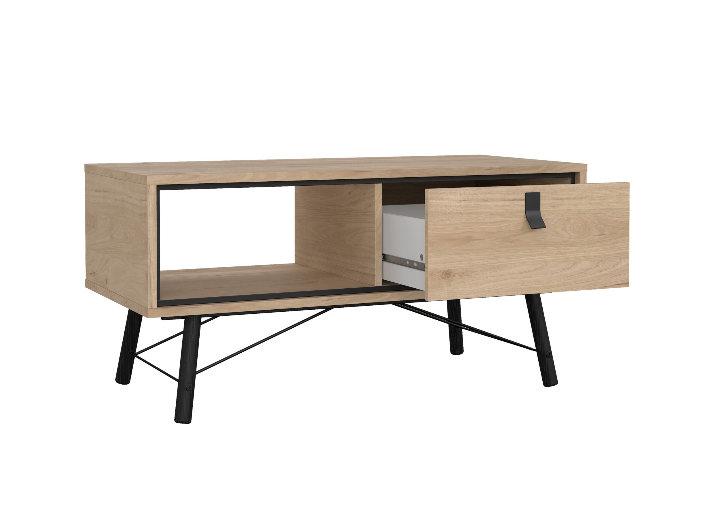 Aperçu - Table basse Ry 102x49cm - décor - marron & noir