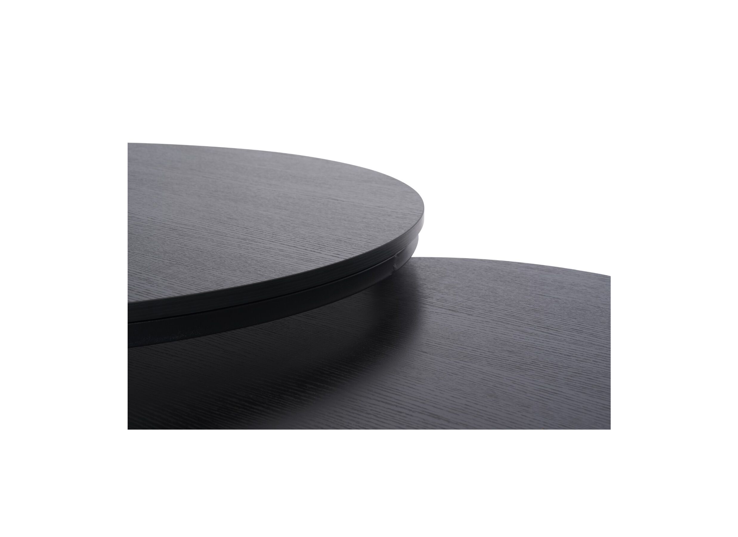 Detailfoto - Salontafel Ø70/Ø50cm - melamine - nero set van 2
