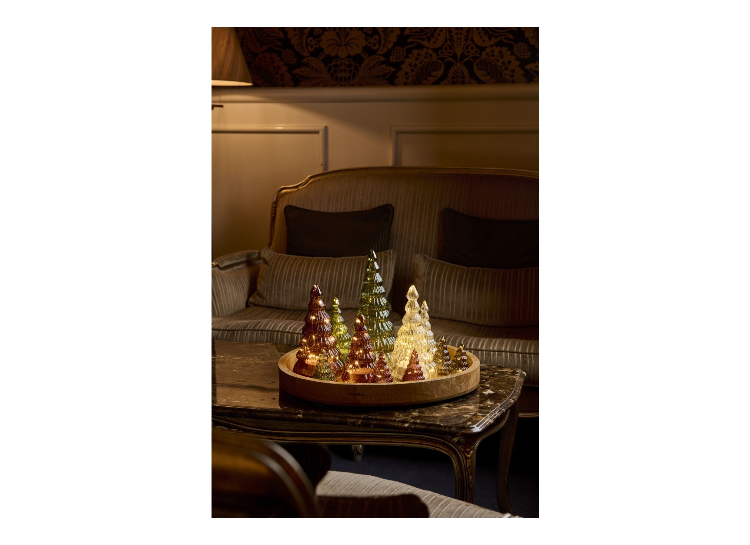 Foto ambiance - Statuette Arbre de NoëlLucy H9cm lot de 2