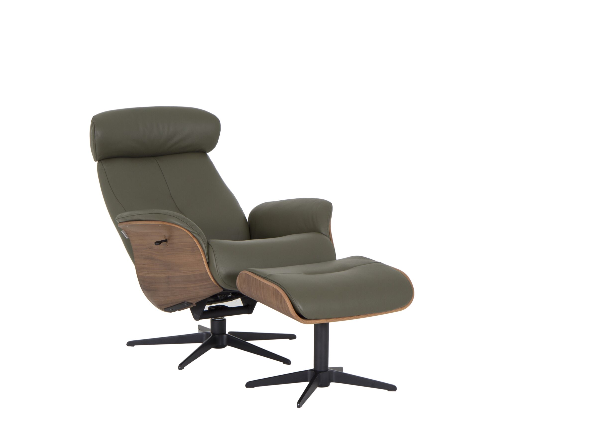 Photo ensemble - Fauteuil relax Relax 7600 cuir - hunter & bois