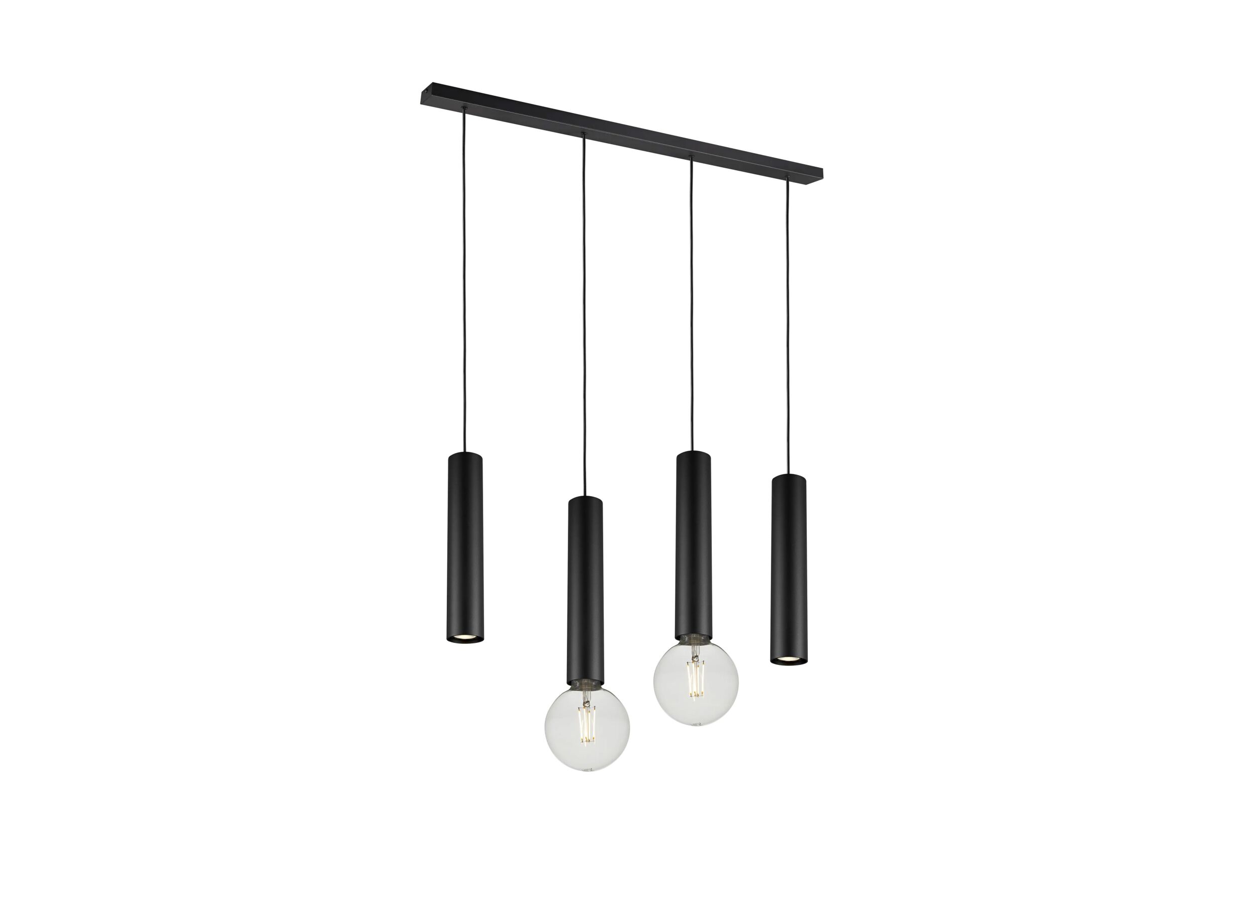 Plus Important - Suspension 90cm 2xGU10 2xE27 - aluminium - noir