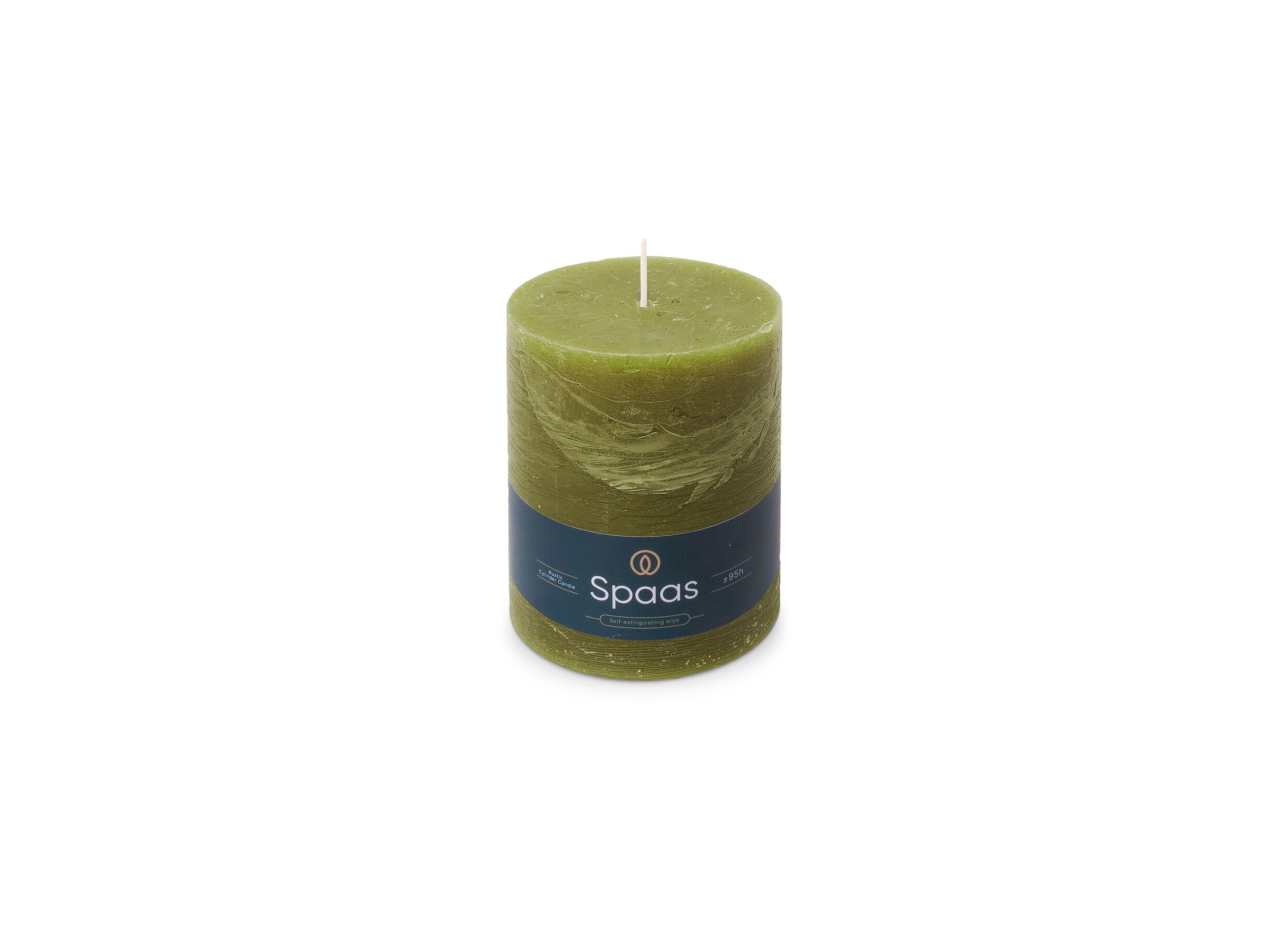 Kaars Cilinder Rustiek olijfgroen - Bougie Cylindre Rustique vert olive