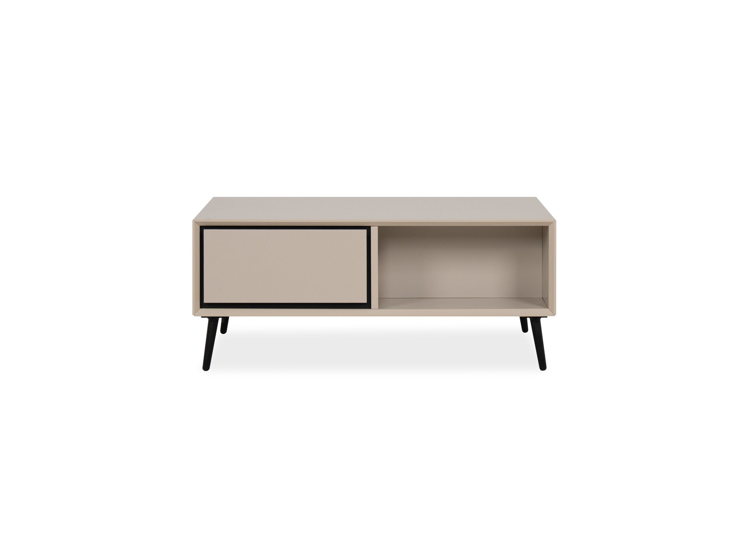 Table basse Arona 94x55cm avec rangement - mélamine - capuccino