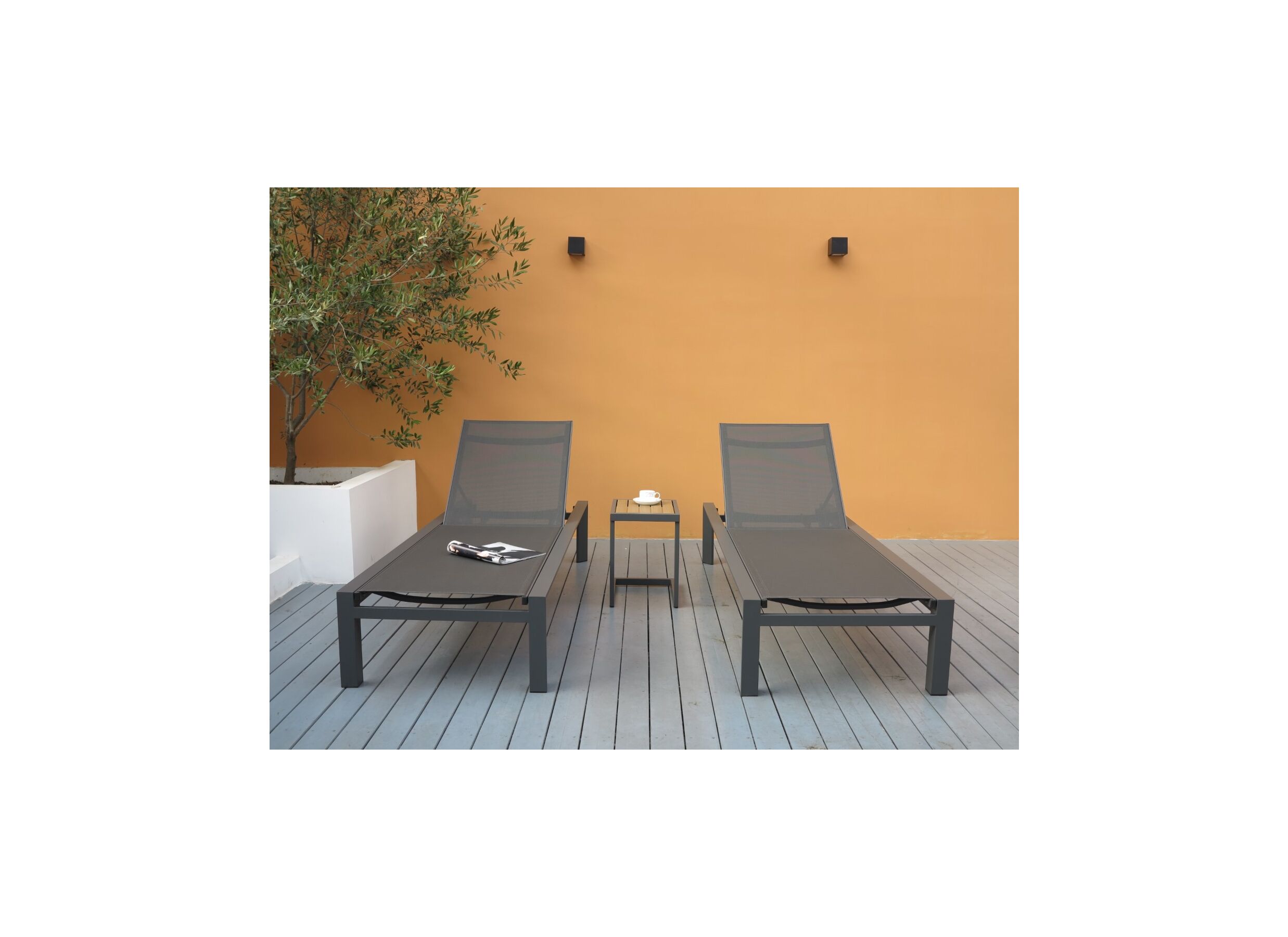 Photo ensemble - Chaise longue Bliss anthracite