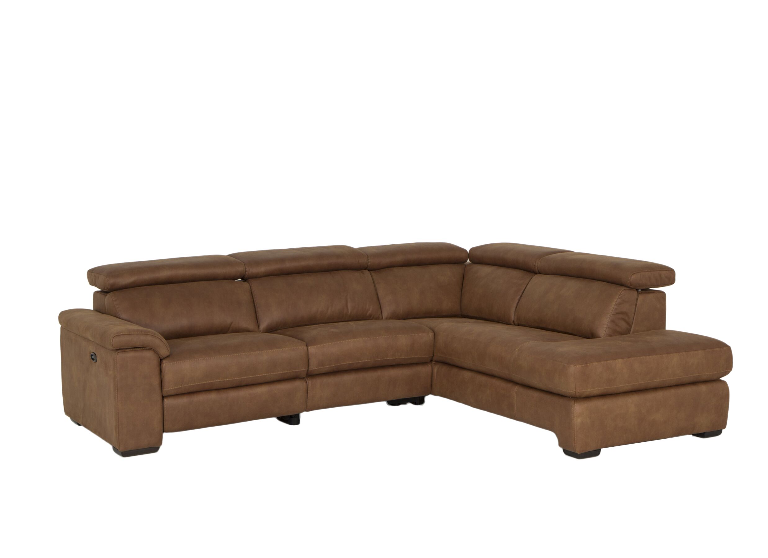 Hoeksalon Fall 271x213cm - stof - cognac met relax