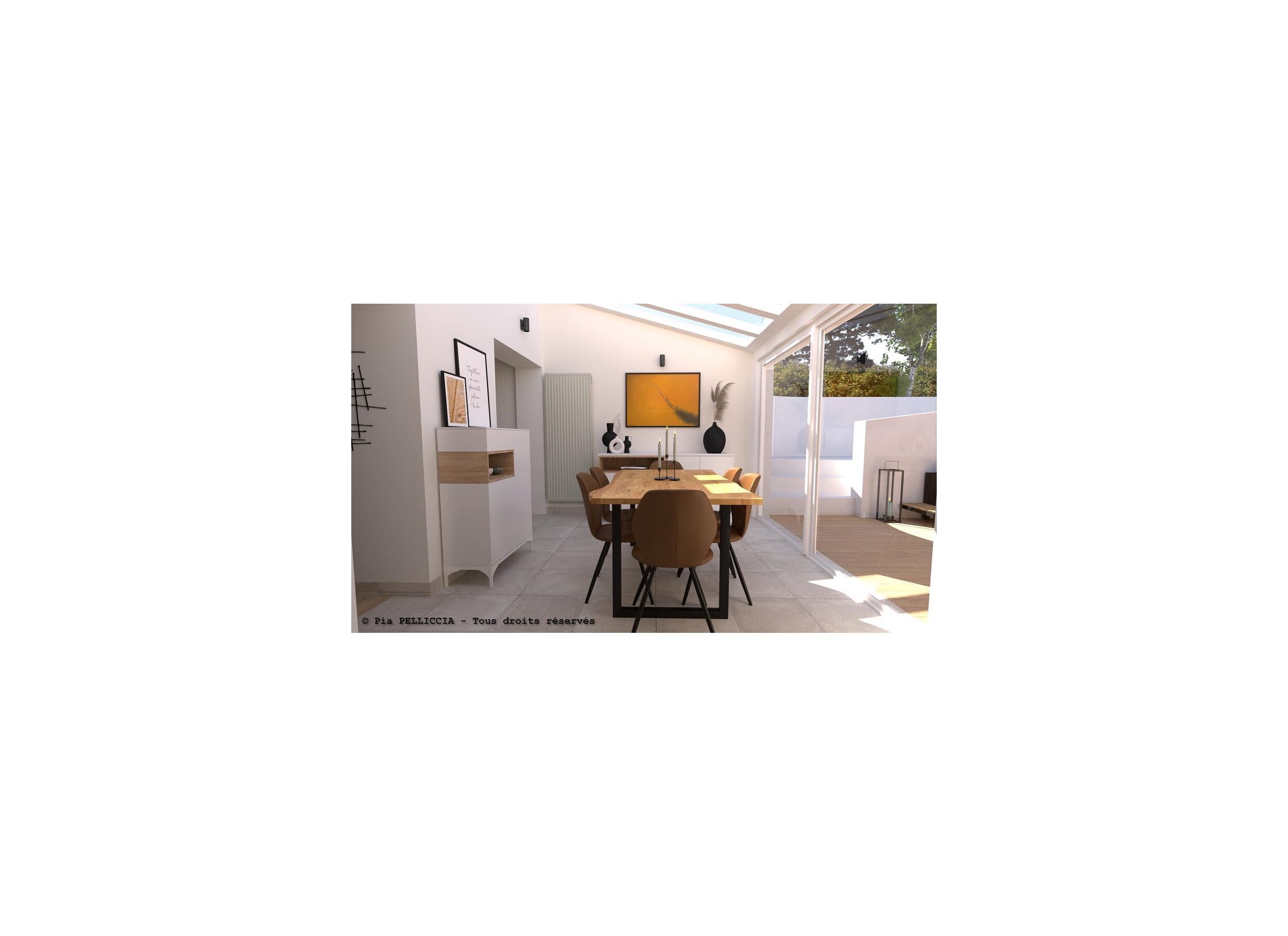 Dressoir Roomers 89cm - spaanplaat - witte eik