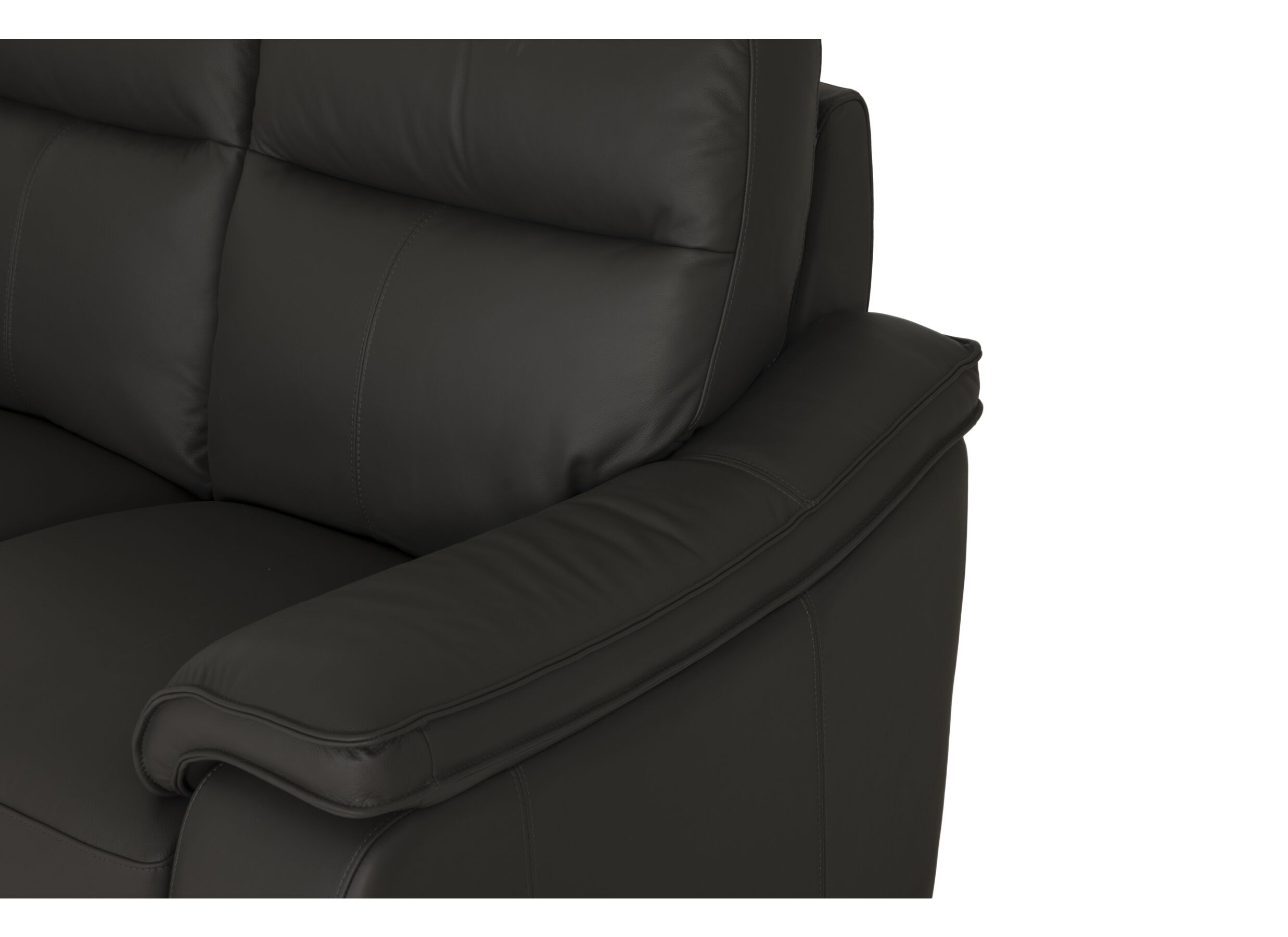 Detailfoto - Zetel Final 2,5+2-zit - leder - shalegrey