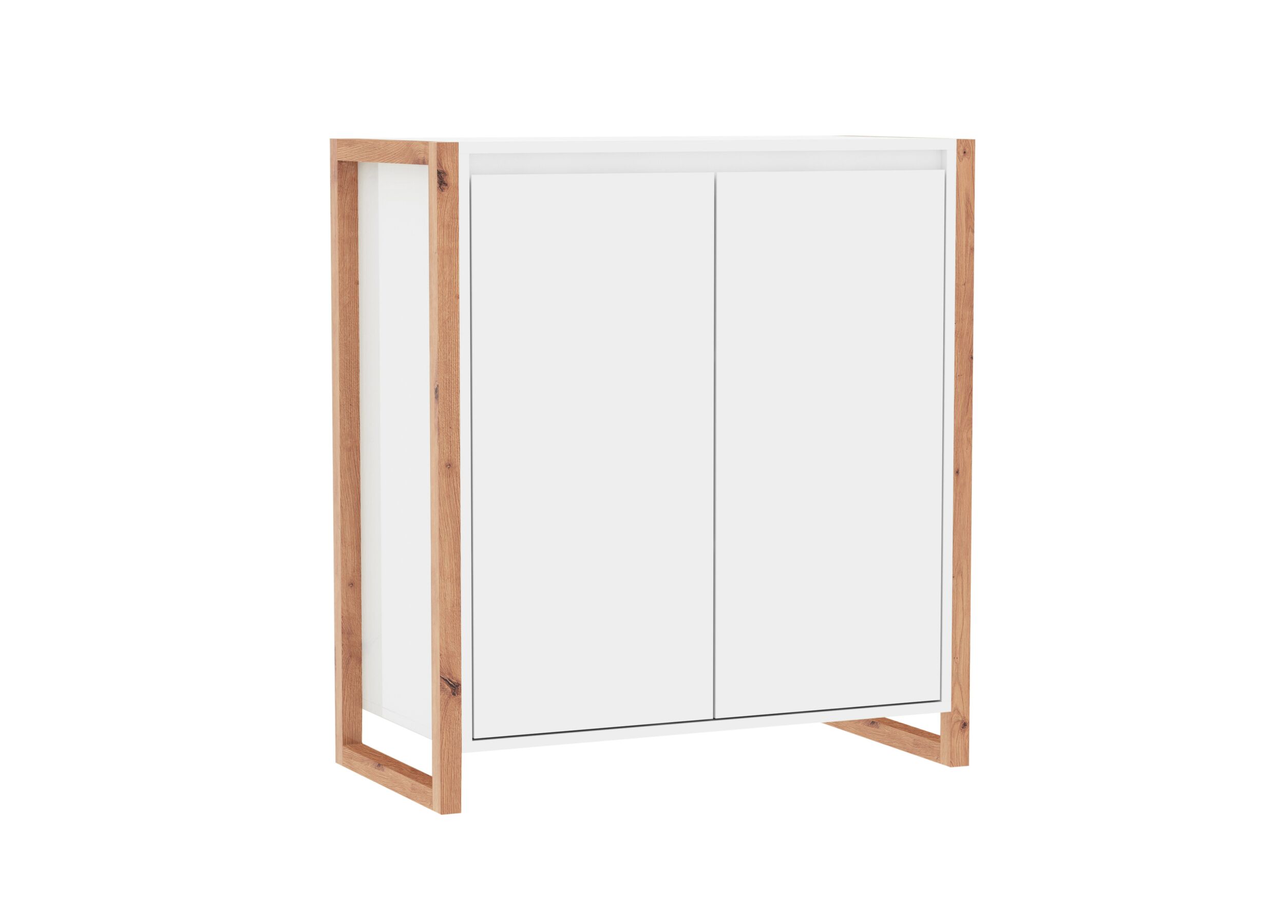 Hoofdfoto - Commode Denver 80x88x40cm - decor - wit & artisanale eik