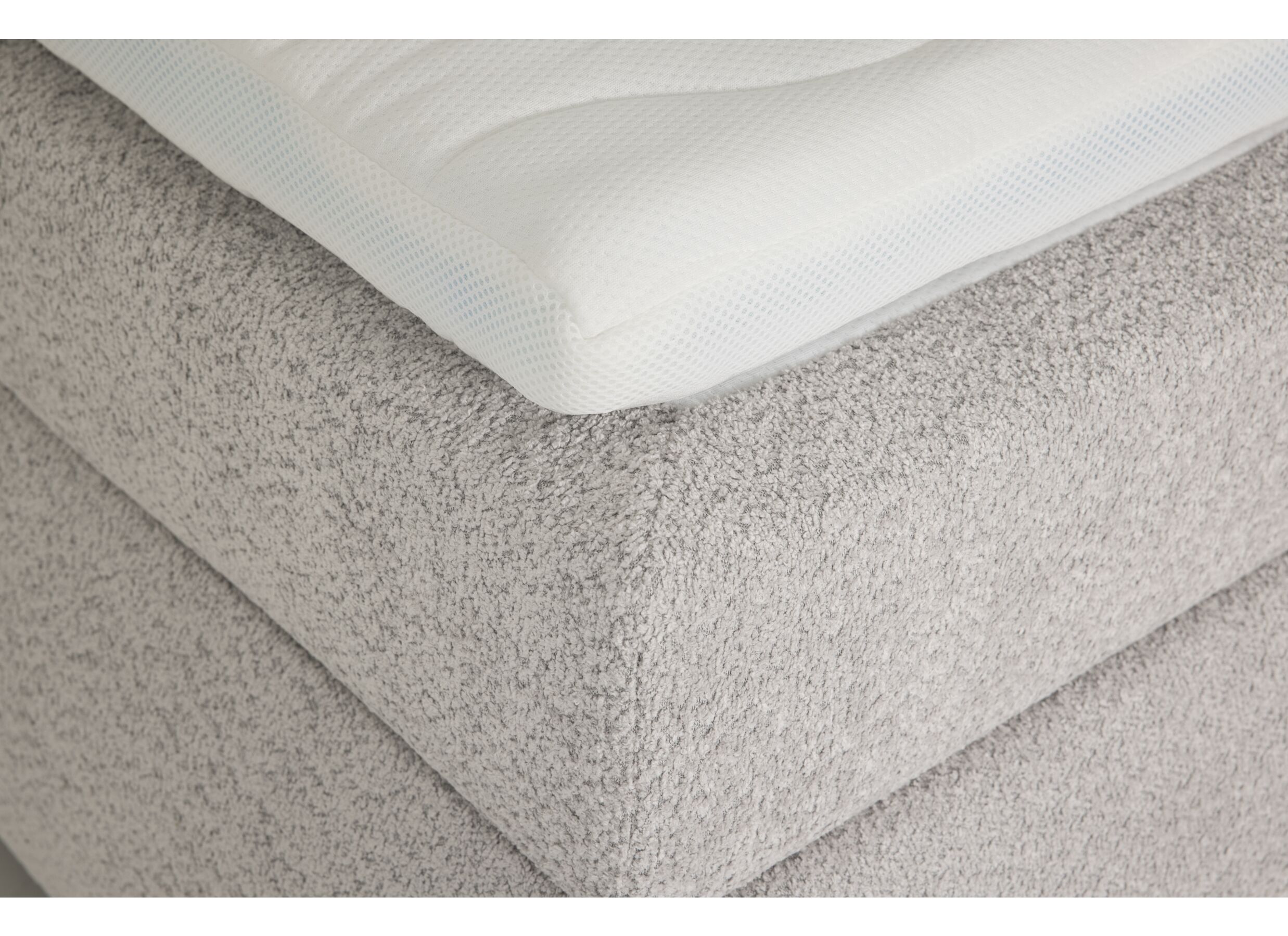 Detail - Boxspring Reynosa 180x200cm avec rangement/électrique tissu argent