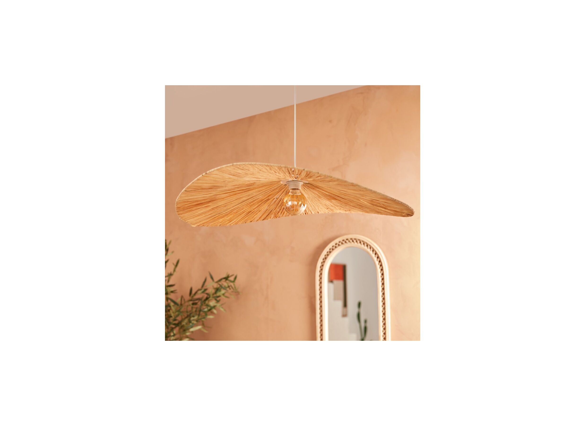 Foto ambiance - Suspension Orane Ø78cm - raffia - beige