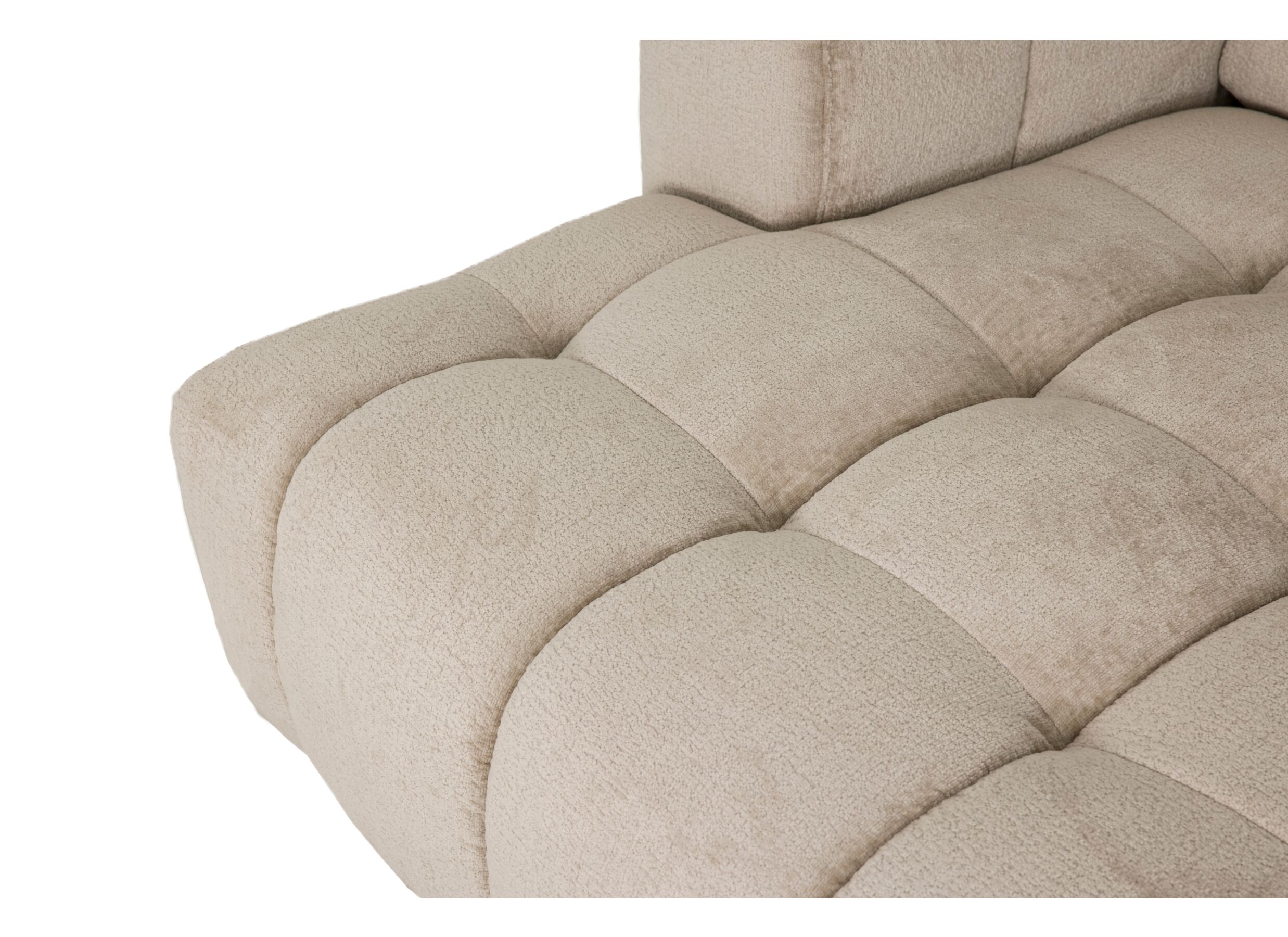 Detailfoto - Hoeksalon Alps 322x158cm - stof - beige