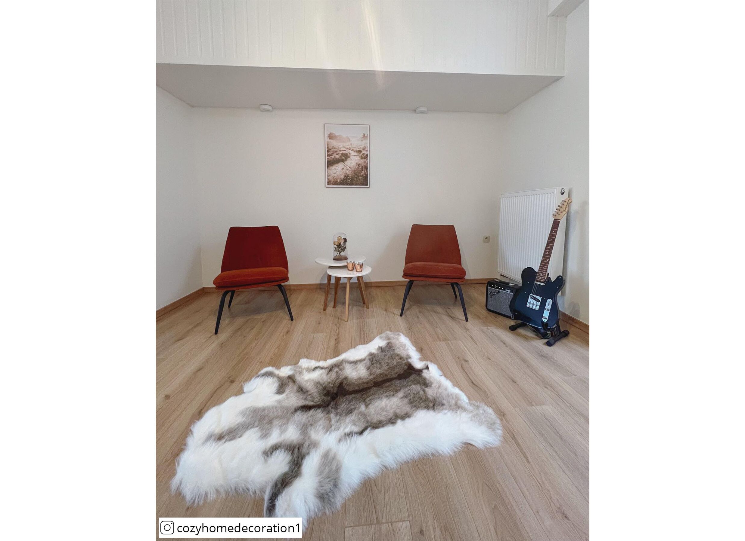 Foto ambiance - Peau de renne Sven imitation 90x115cm - fibre acrylique - naturel