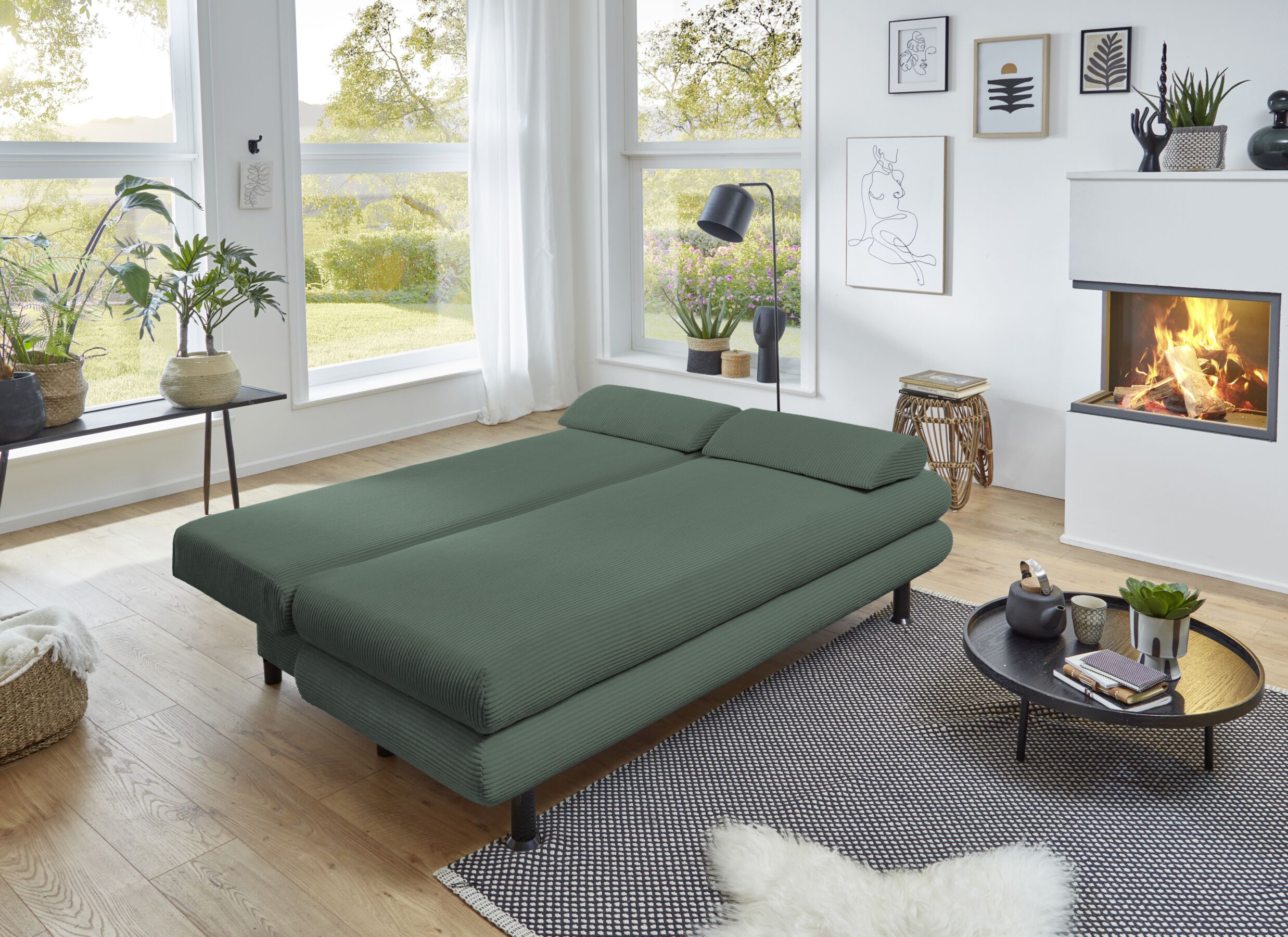 Sfeerfoto - Zetelbed Bern SO240 2 persoons - stof - groen