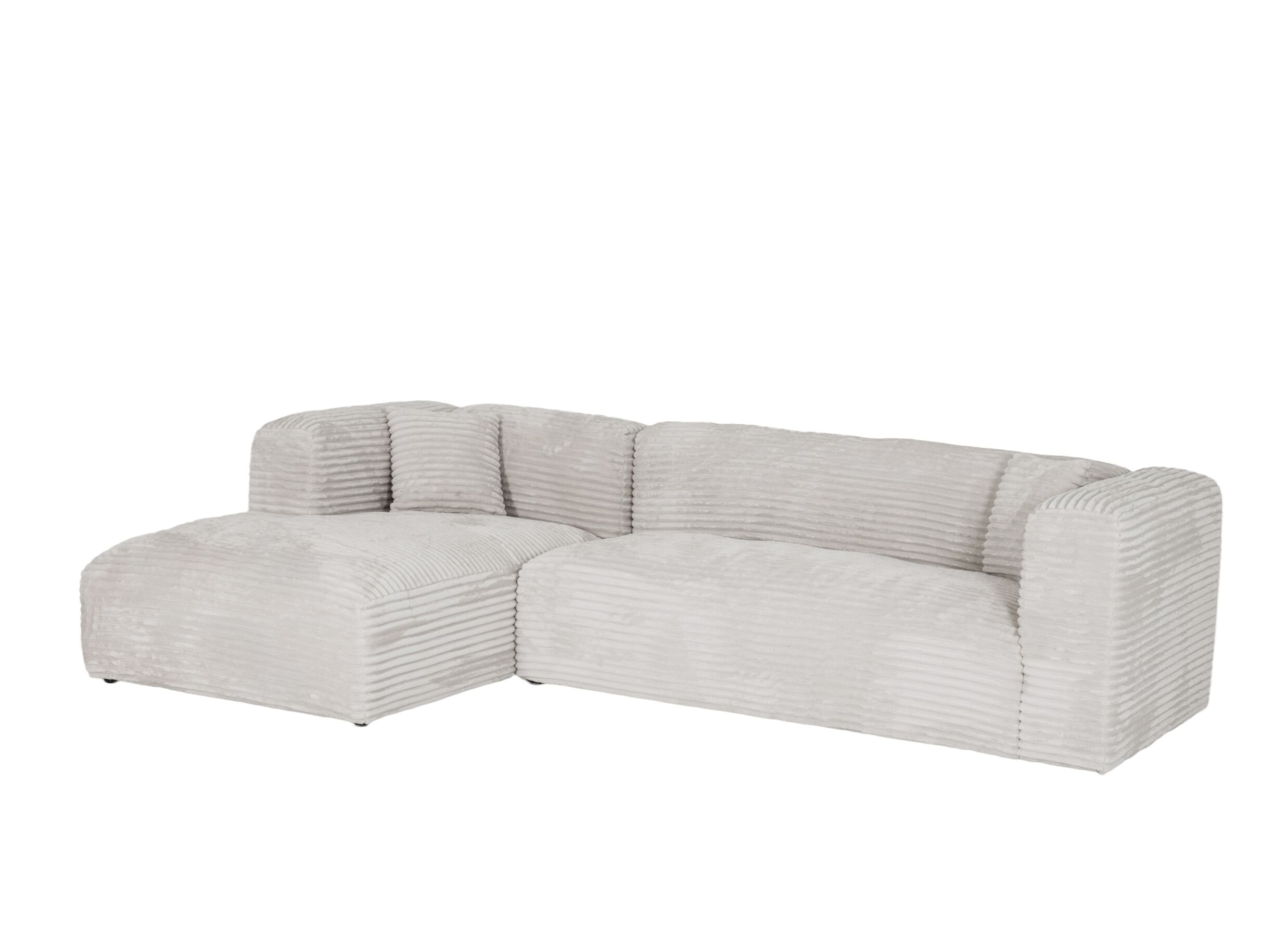 Plus Important - Canapé d'angle Nuoro HB 295x170cm - velours côtelé - blanc