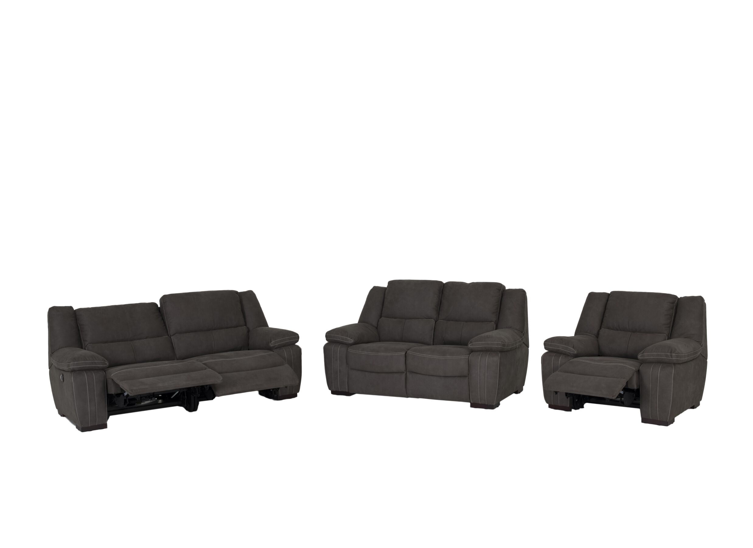 Zetel Elle 3+2+1-zit - stof - bruin met relax