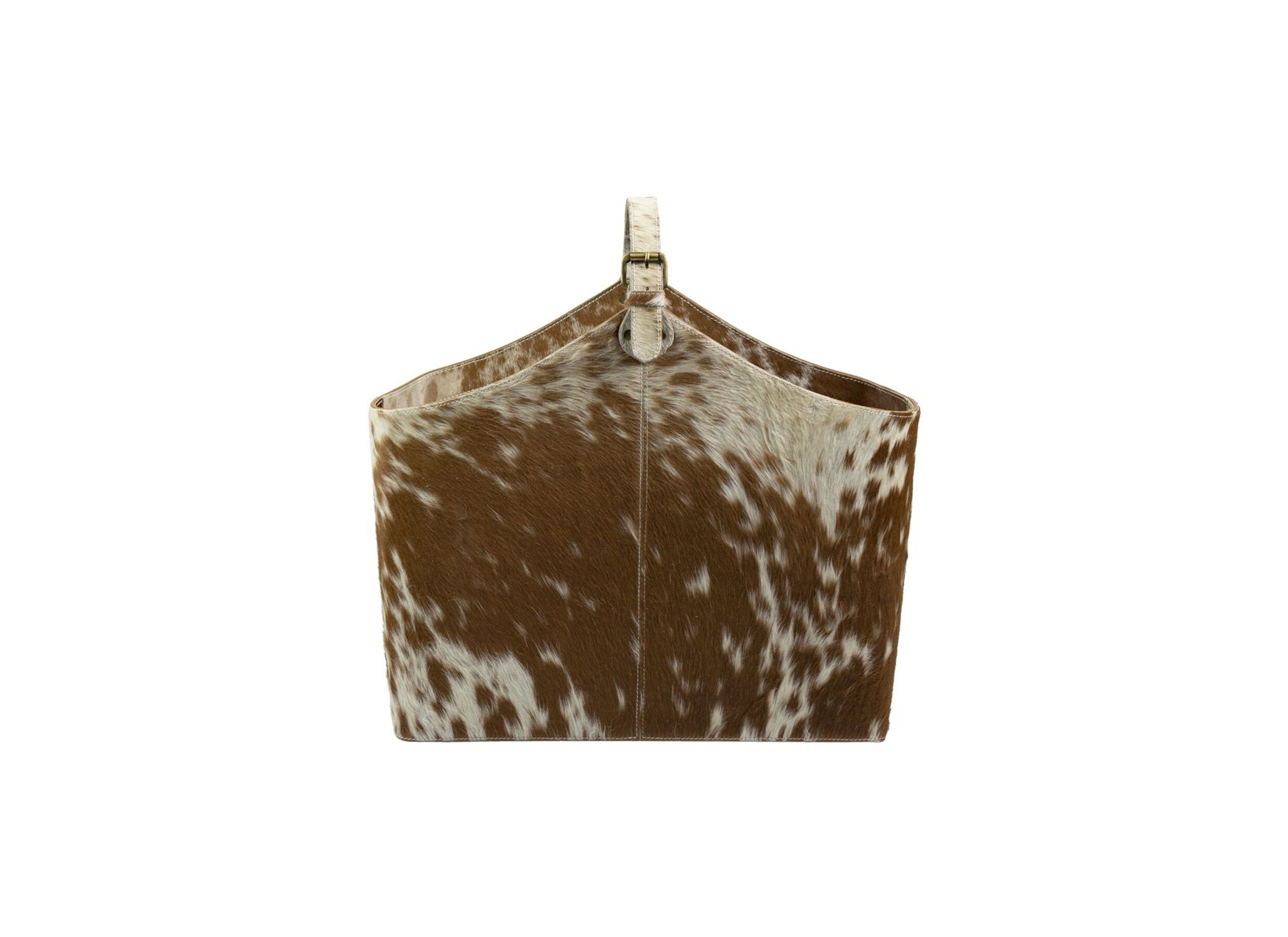 Opbergmand 50x21x40cm koe bruin wit