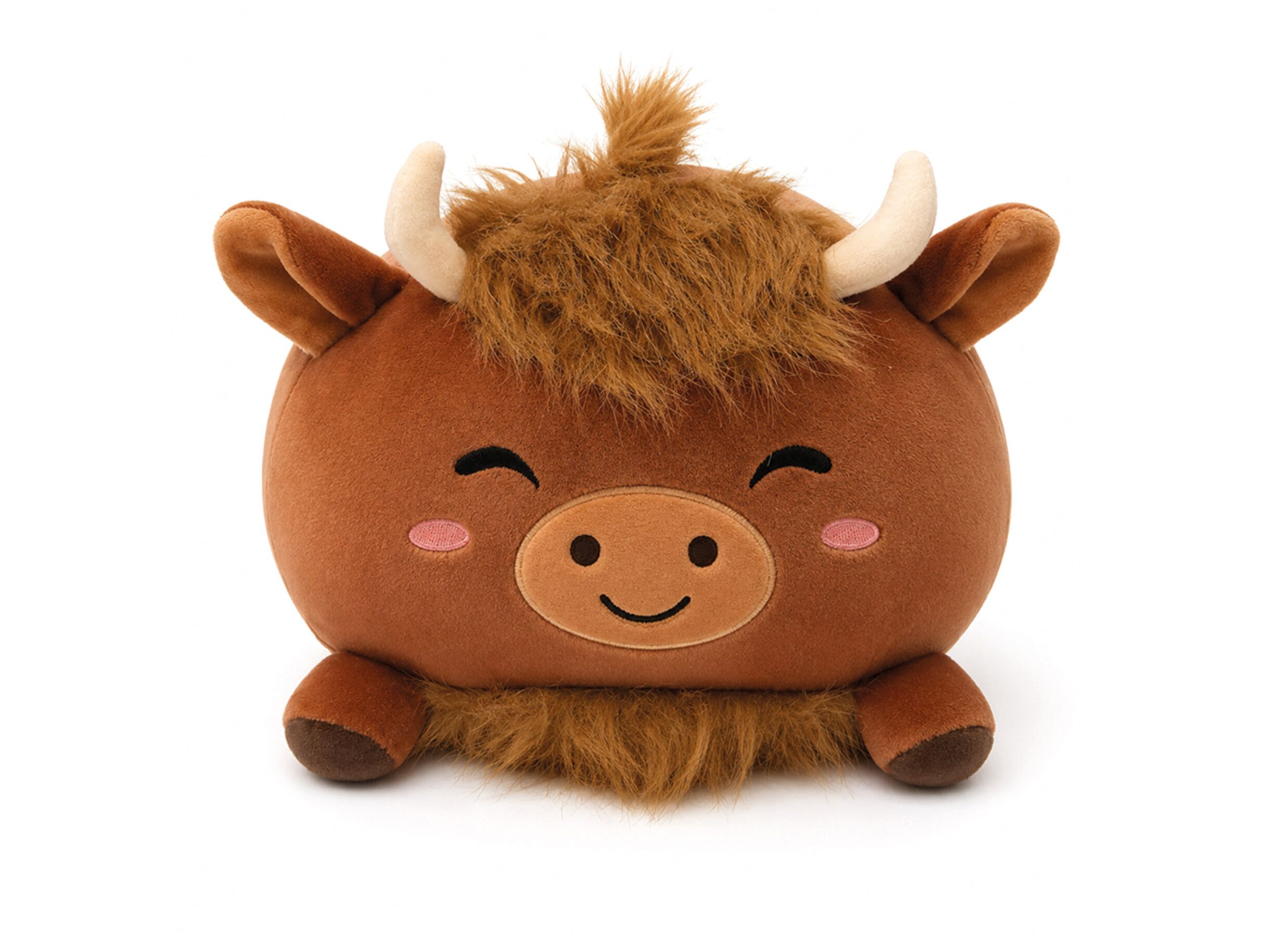 Kussen Highland Cow Ø30x20cm - stof - bruin - Coussin Highland Cow Ø30x20cm - tissu - marron
