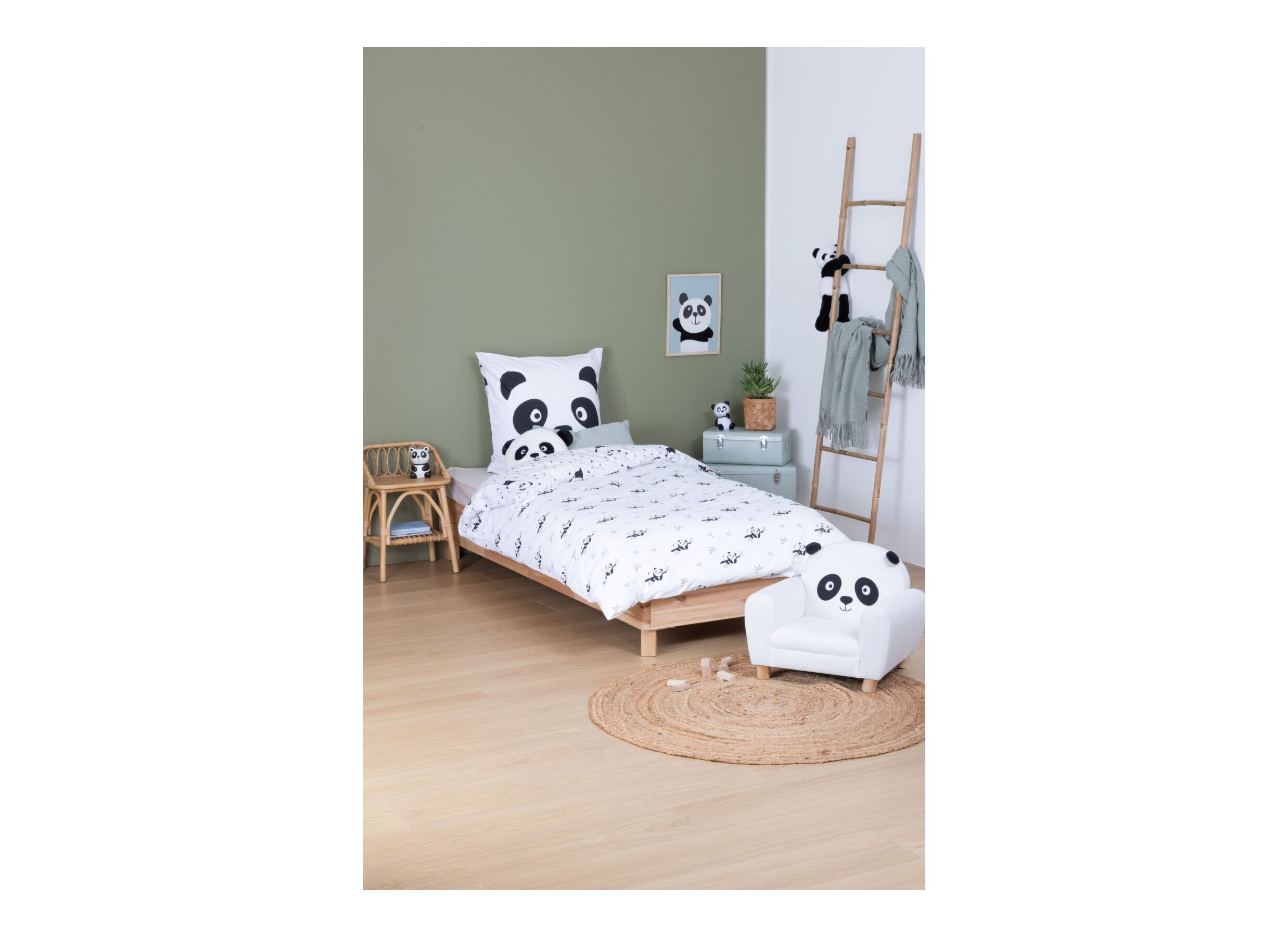 Foto ambiance - Veilleuse Panda H13,5cm - plastique - blanc/noir batterie incluse