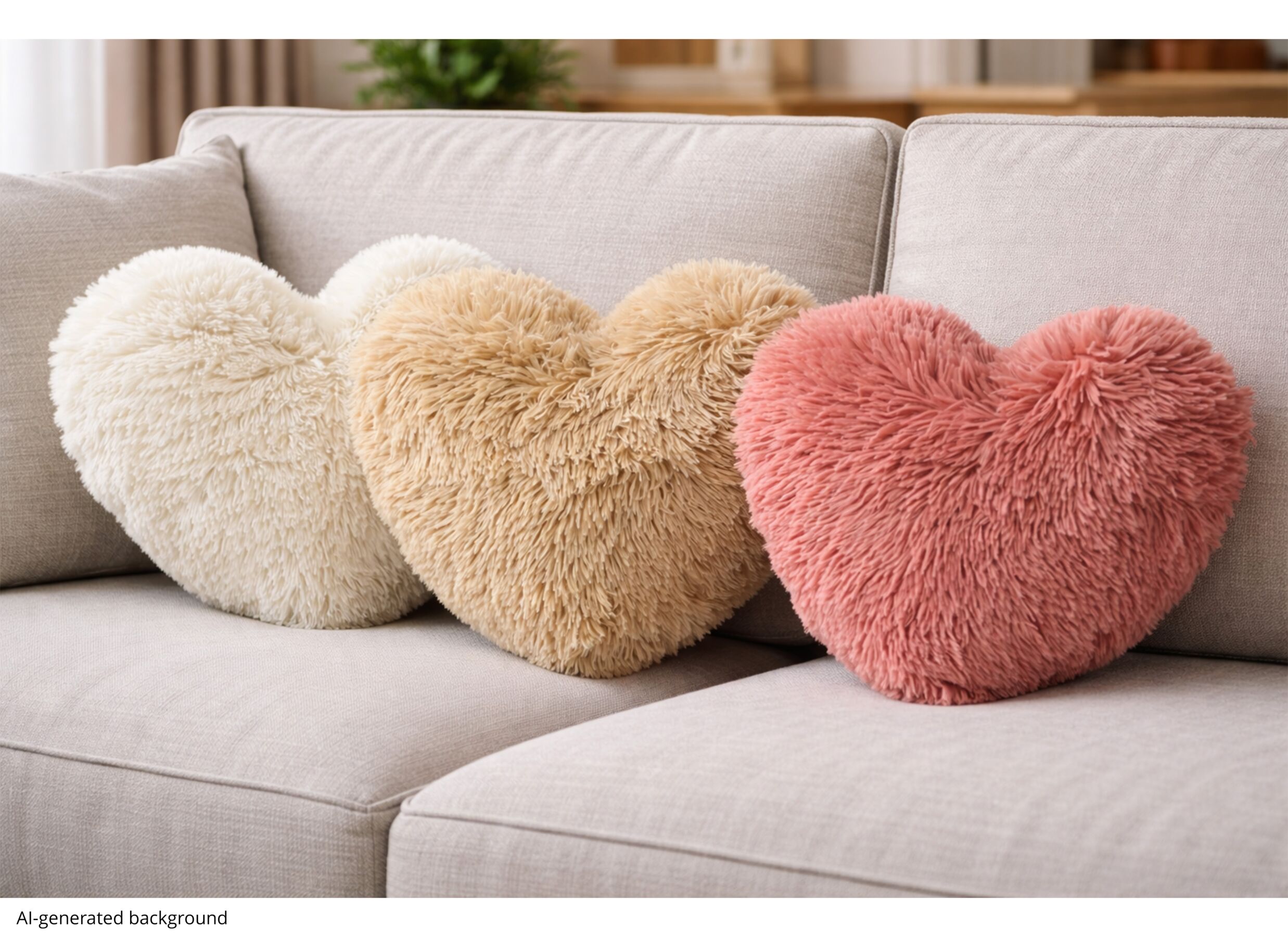 AI Generated - Kussen Hart XL 55x60cm - polyester - snow white