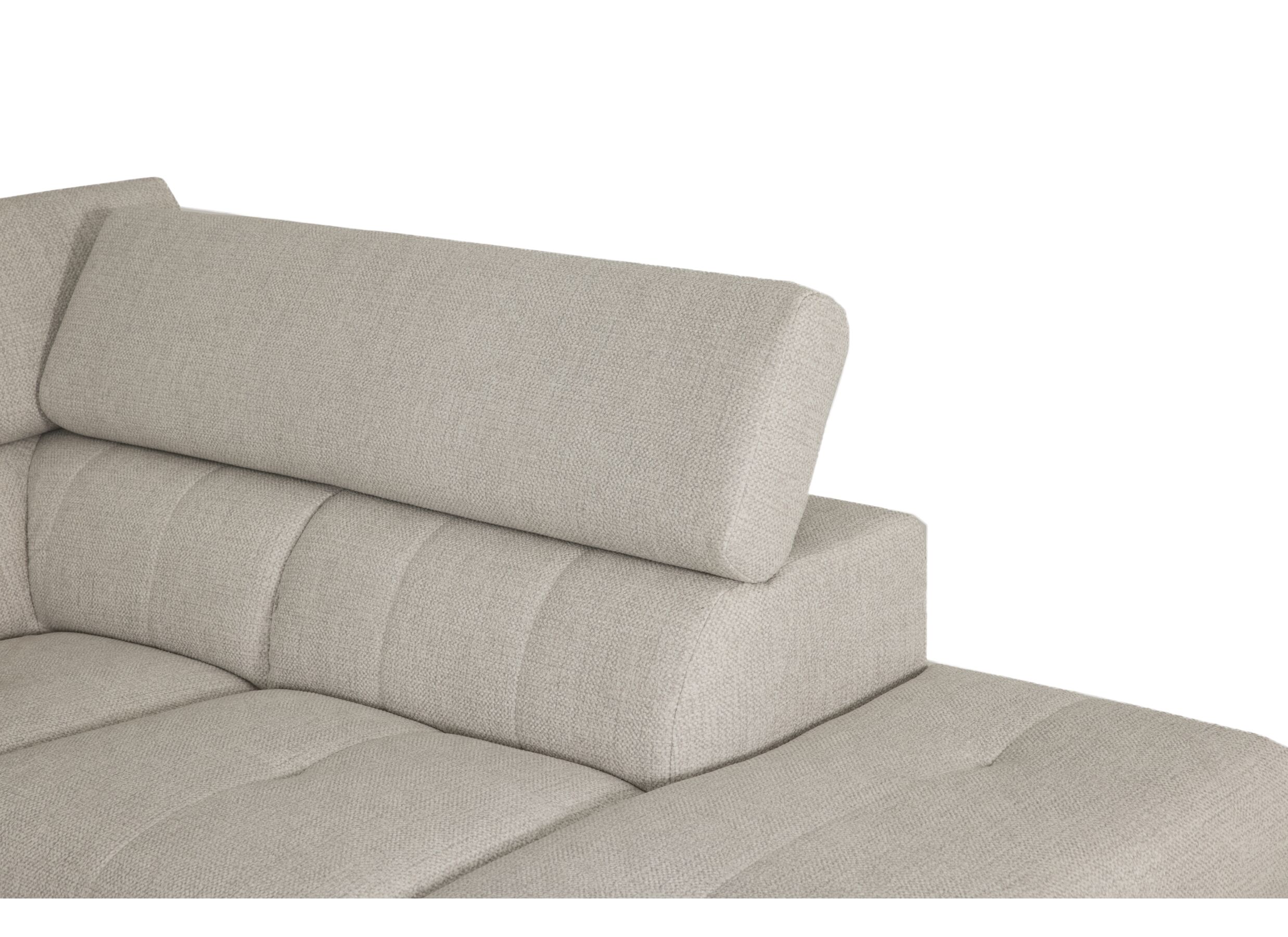 Detail - Canapé d'angle Oltens 281x228cm - tissu - beige avec relax