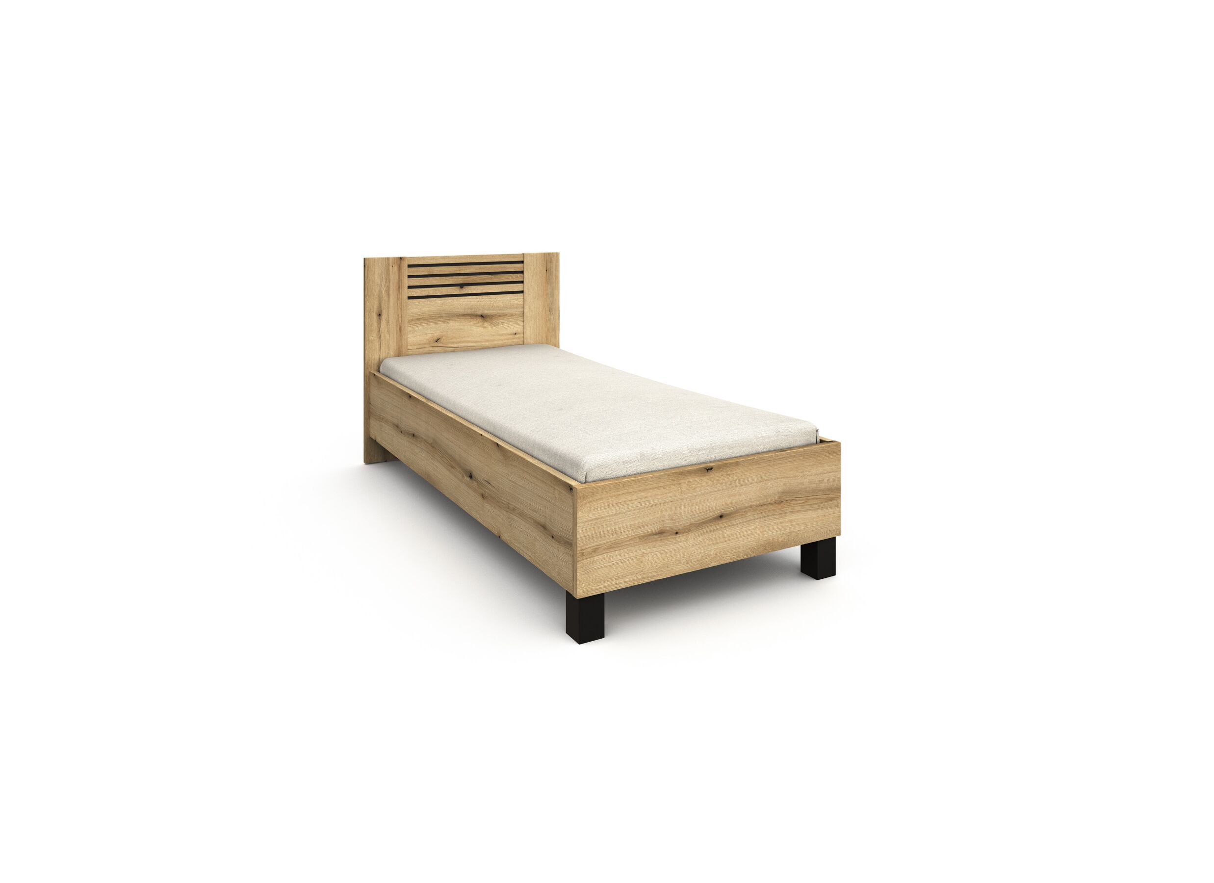 Bed Kato 90x200cm - melamine - etna eik - Lit Kato 90x200cm - mélamine - chêne etna