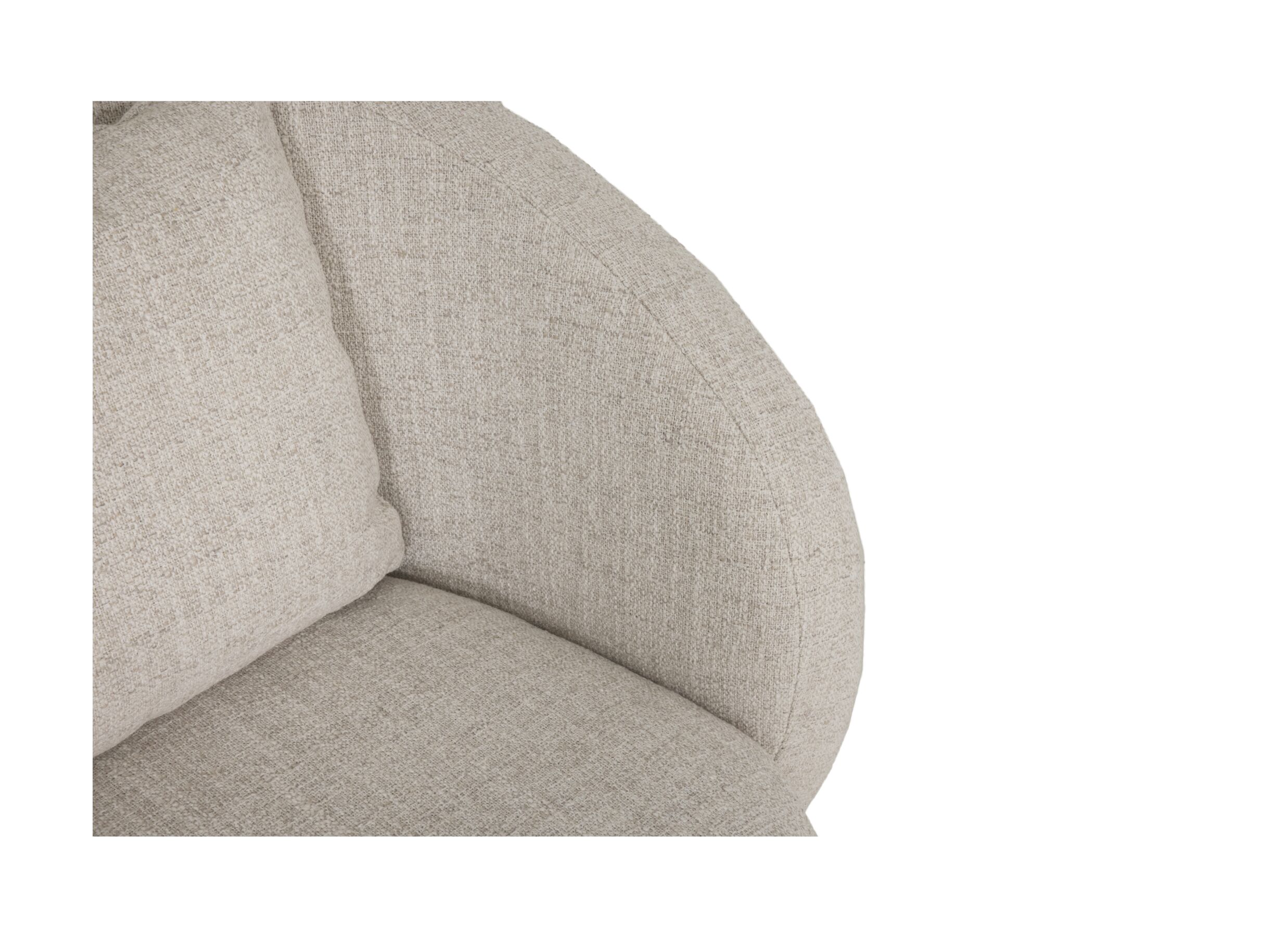 Detail - Fauteuil pivotant Pasoa Ø90x82cm - tissu - beige naturel