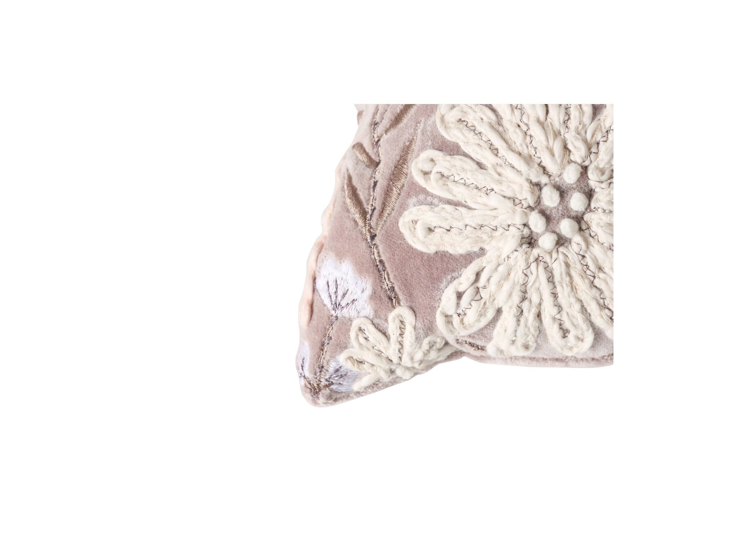 Detail - Coussin Peline 30x30cm - coton - rose clair