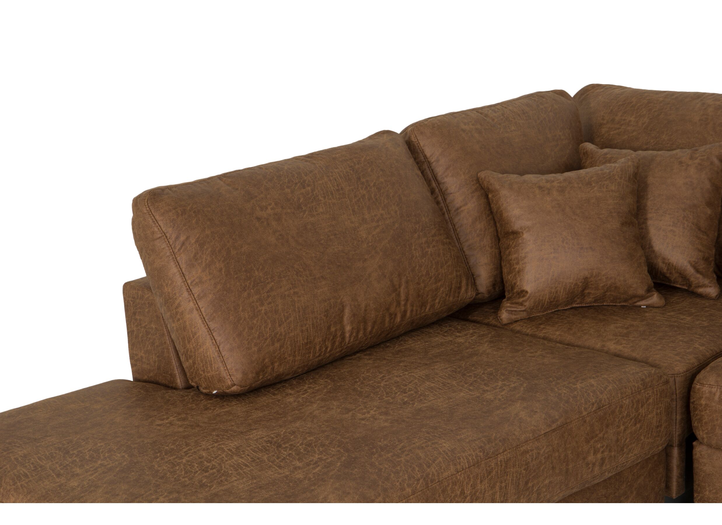 Canapé d'angle Alicante 373x228cm - tissu - cognac