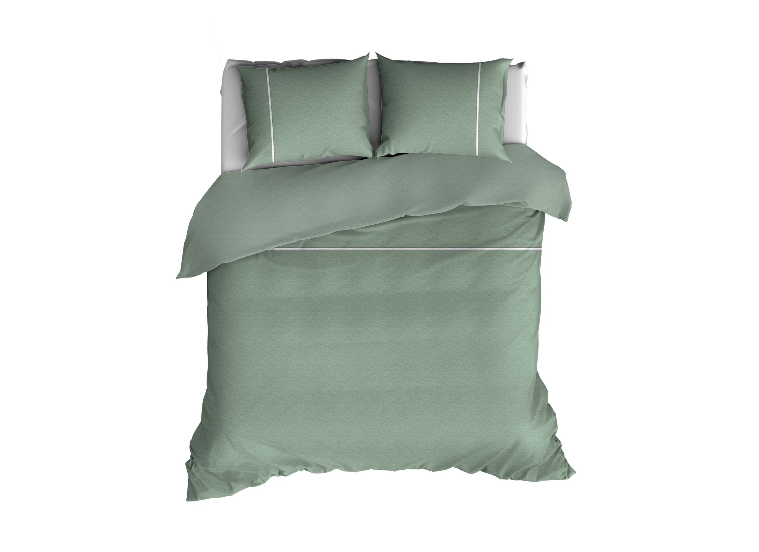 Dekbedovertrek Duchesse 260x200/220cm - flanel - groen - Dekbedovertrek Duchesse 260x200/220cm - flanel - groen