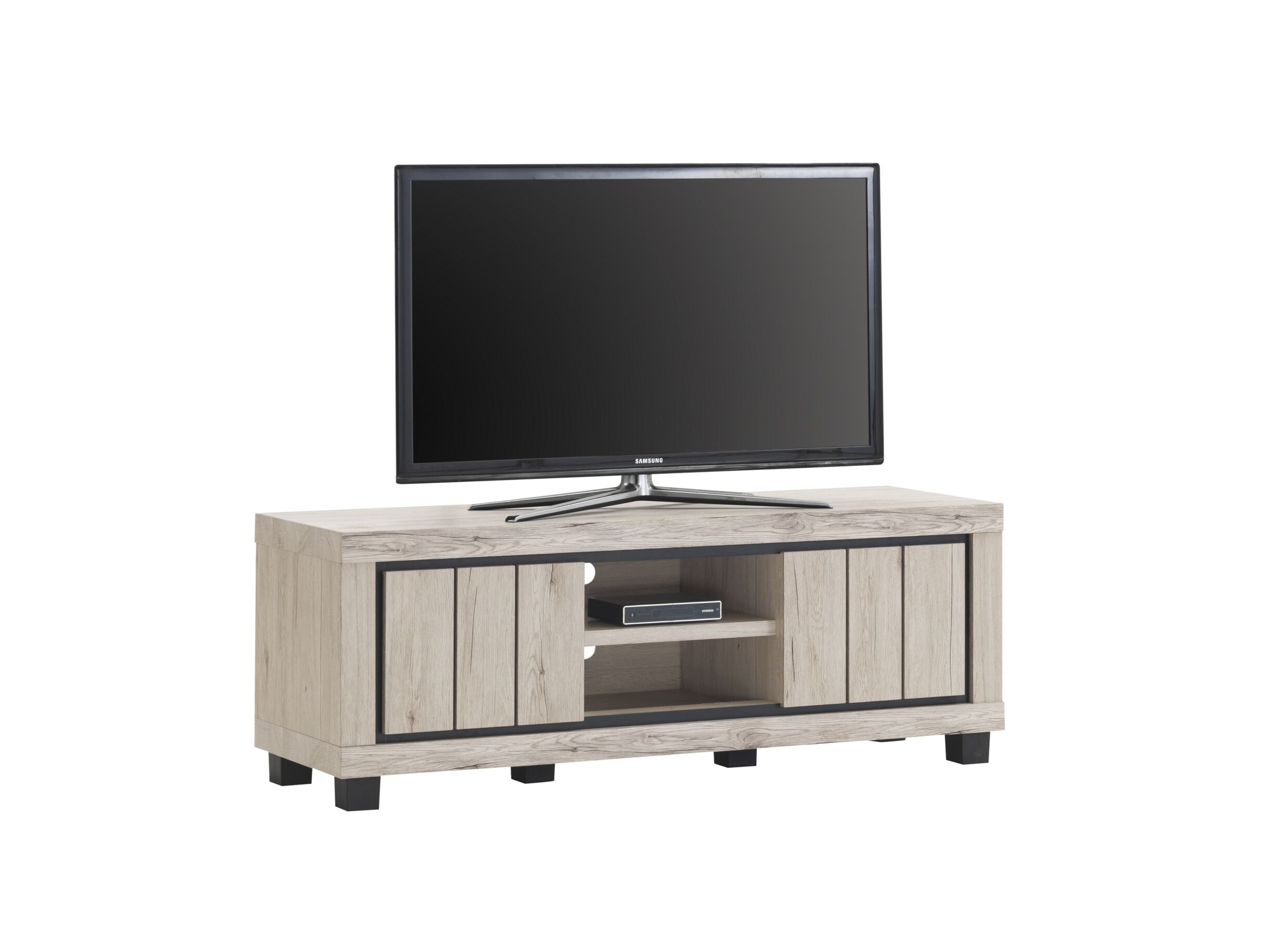 Meuble TV moderne Eureka 145cm - Meuble TV Eureka 145cm - film décoratif - natural oak & black