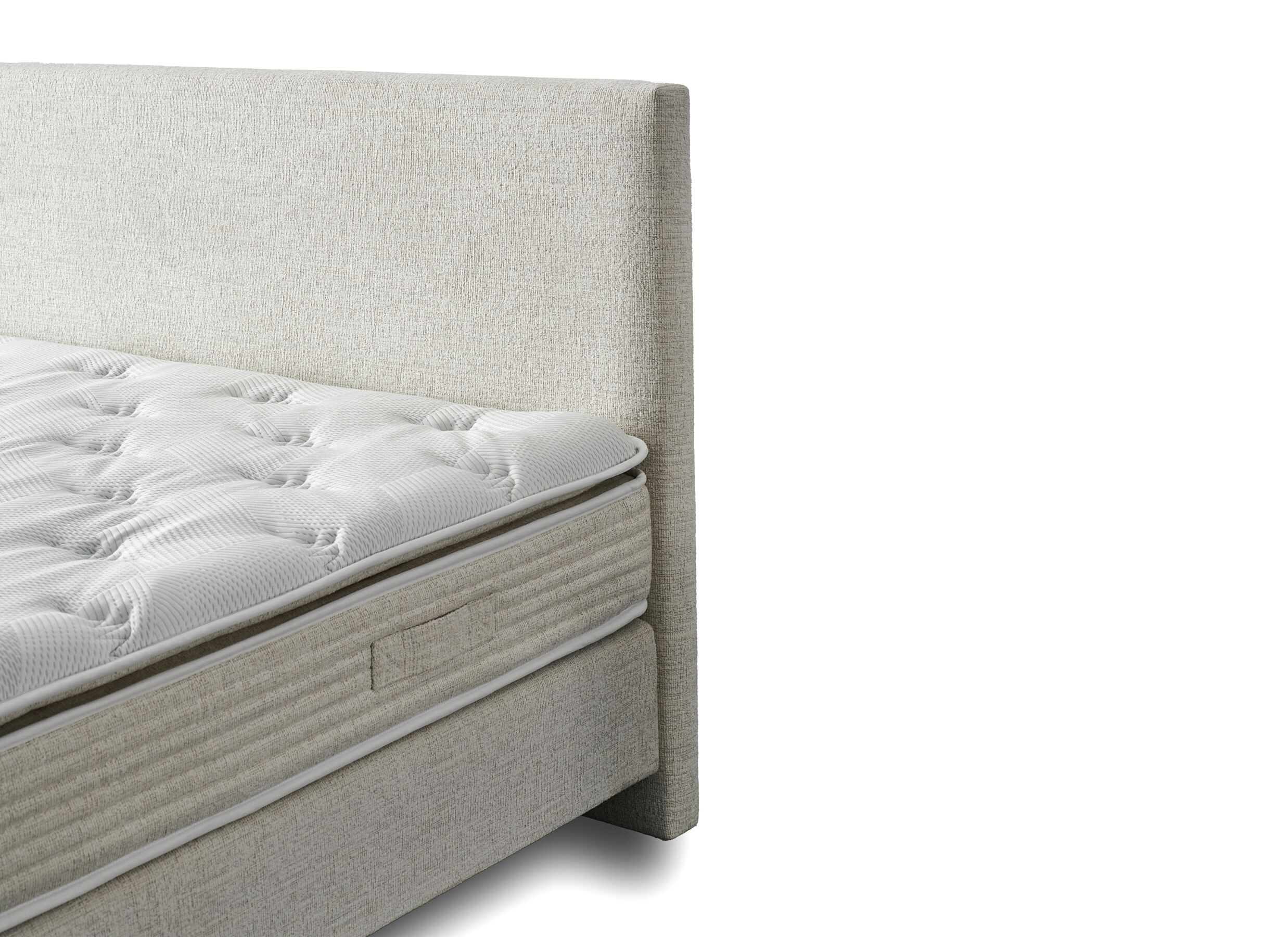 Detailfoto - Boxspring Kingstyle 140x200cm - stof - beige met opbergruimte