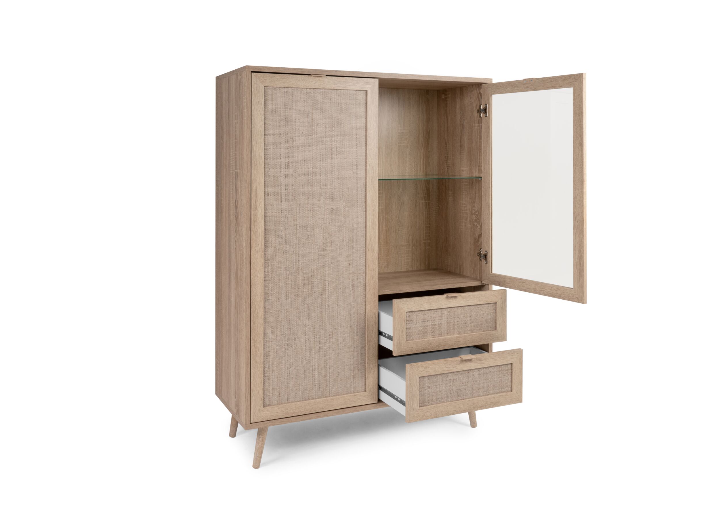 Vitrinekast Bali 103cm - melamine - sonoma eik